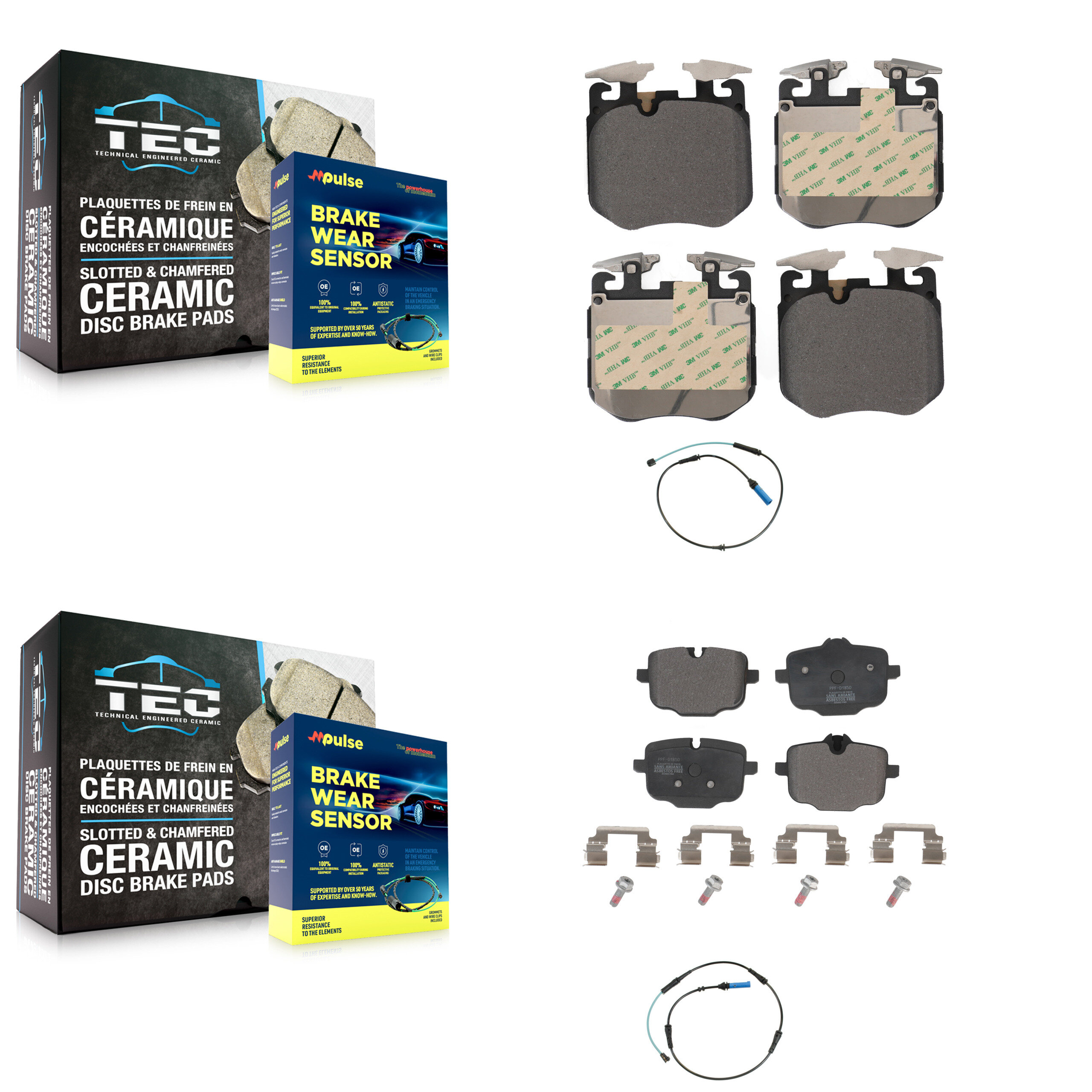 Positive Plus - KPW-100054 - Front and Rear Disc Brake Pad Kits
