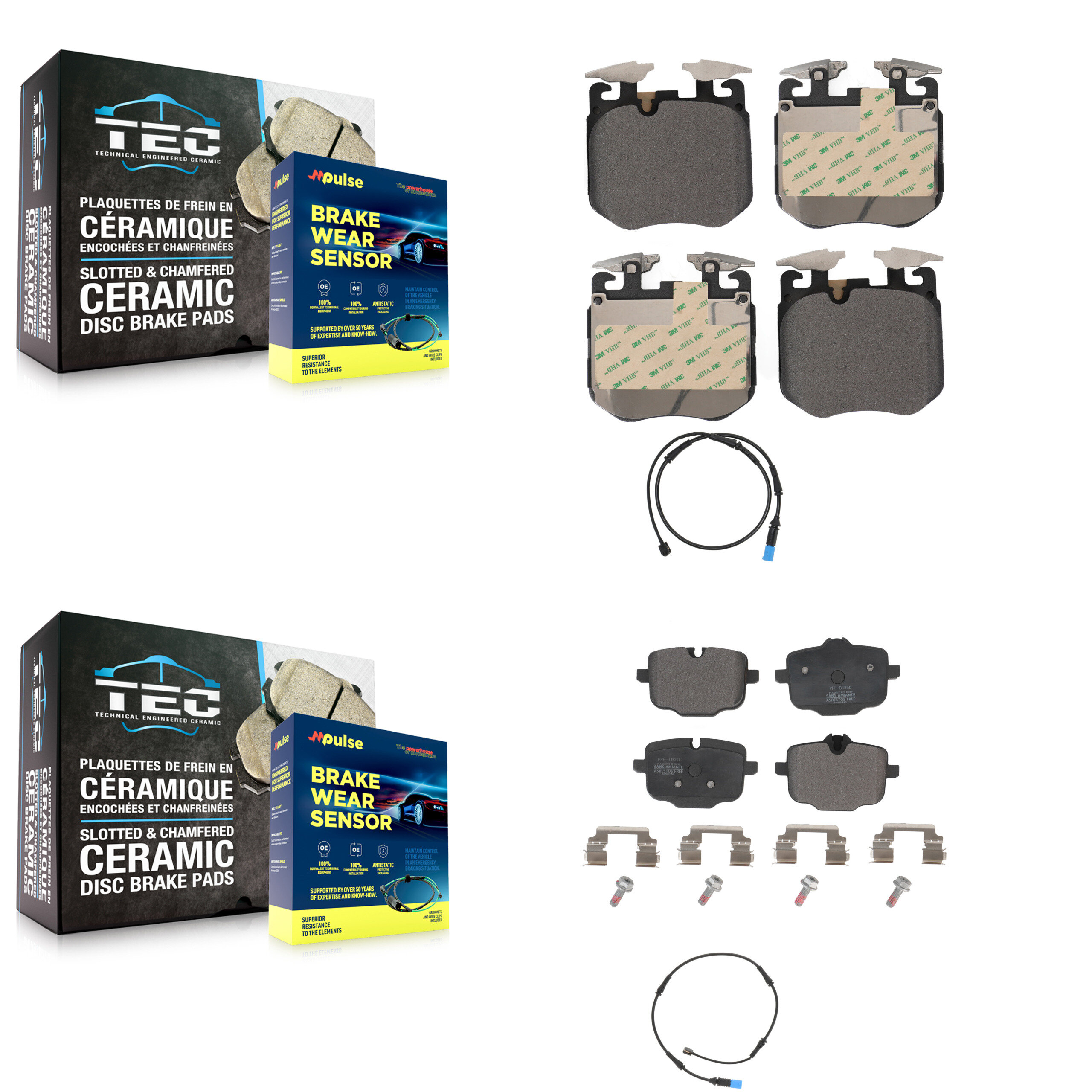 Positive Plus - KPW-100058 - Front and Rear Disc Brake Pad Kits