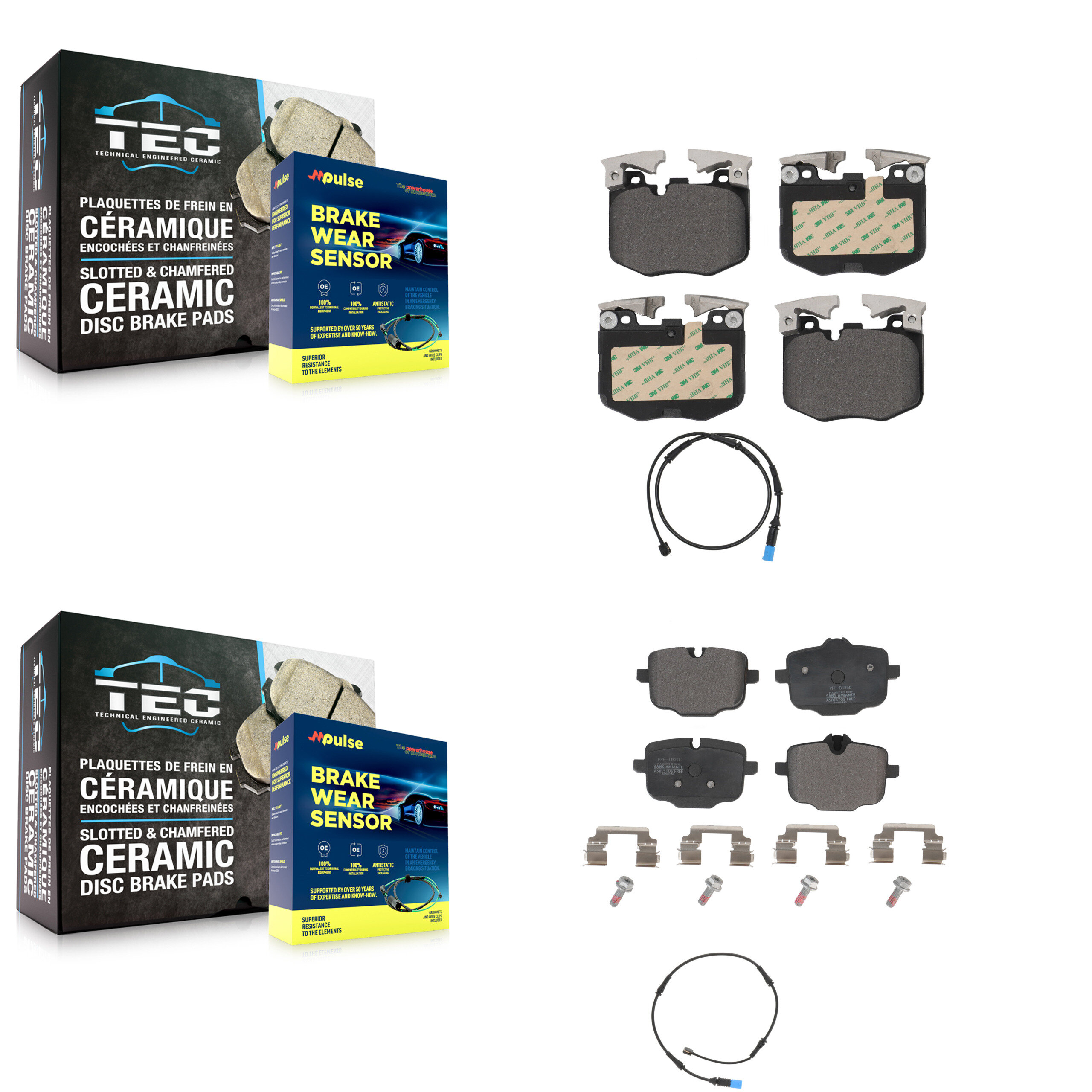 Positive Plus - KPW-100059 - Front and Rear Disc Brake Pad Kits