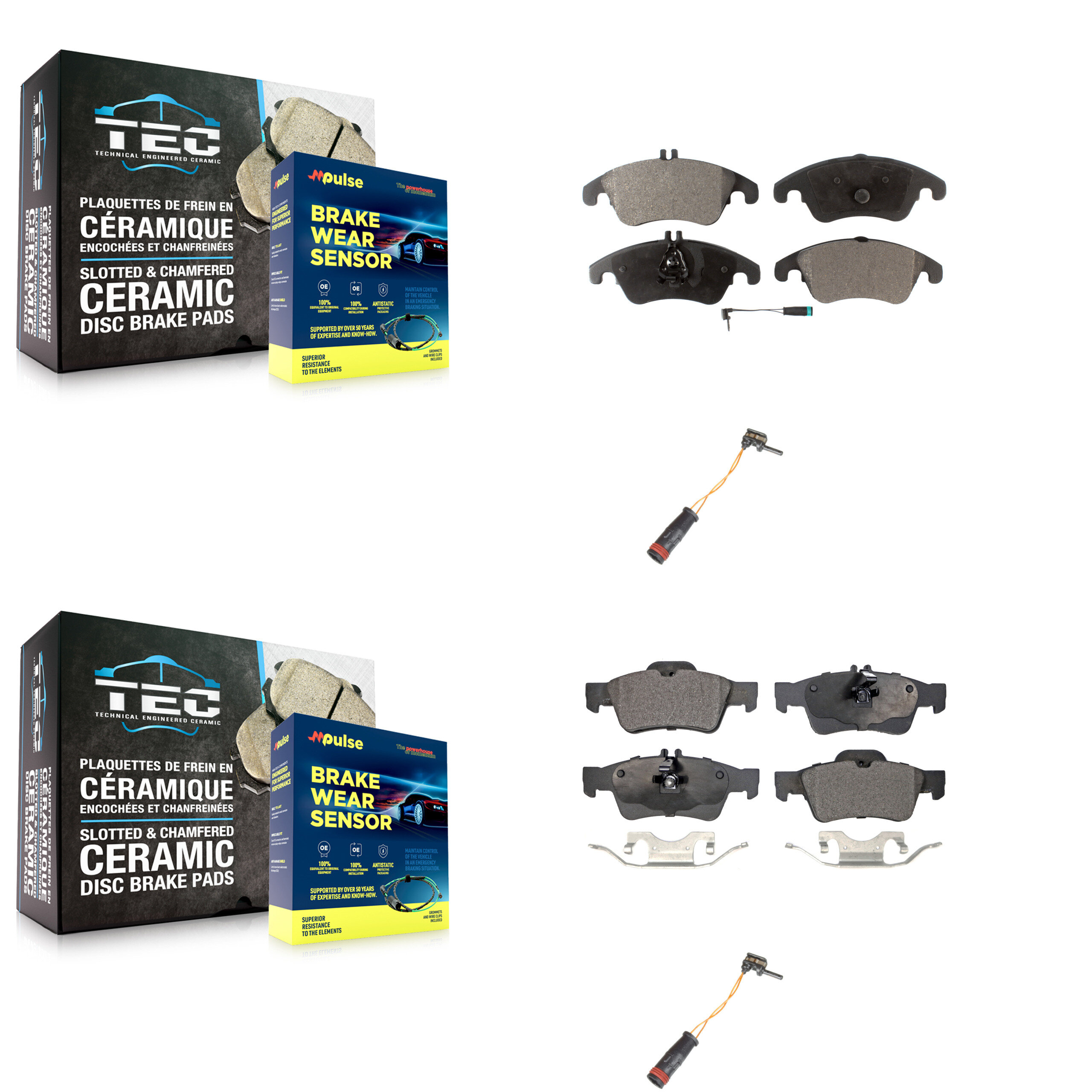Positive Plus - KPW-100081 - Front and Rear Disc Brake Pad Kits