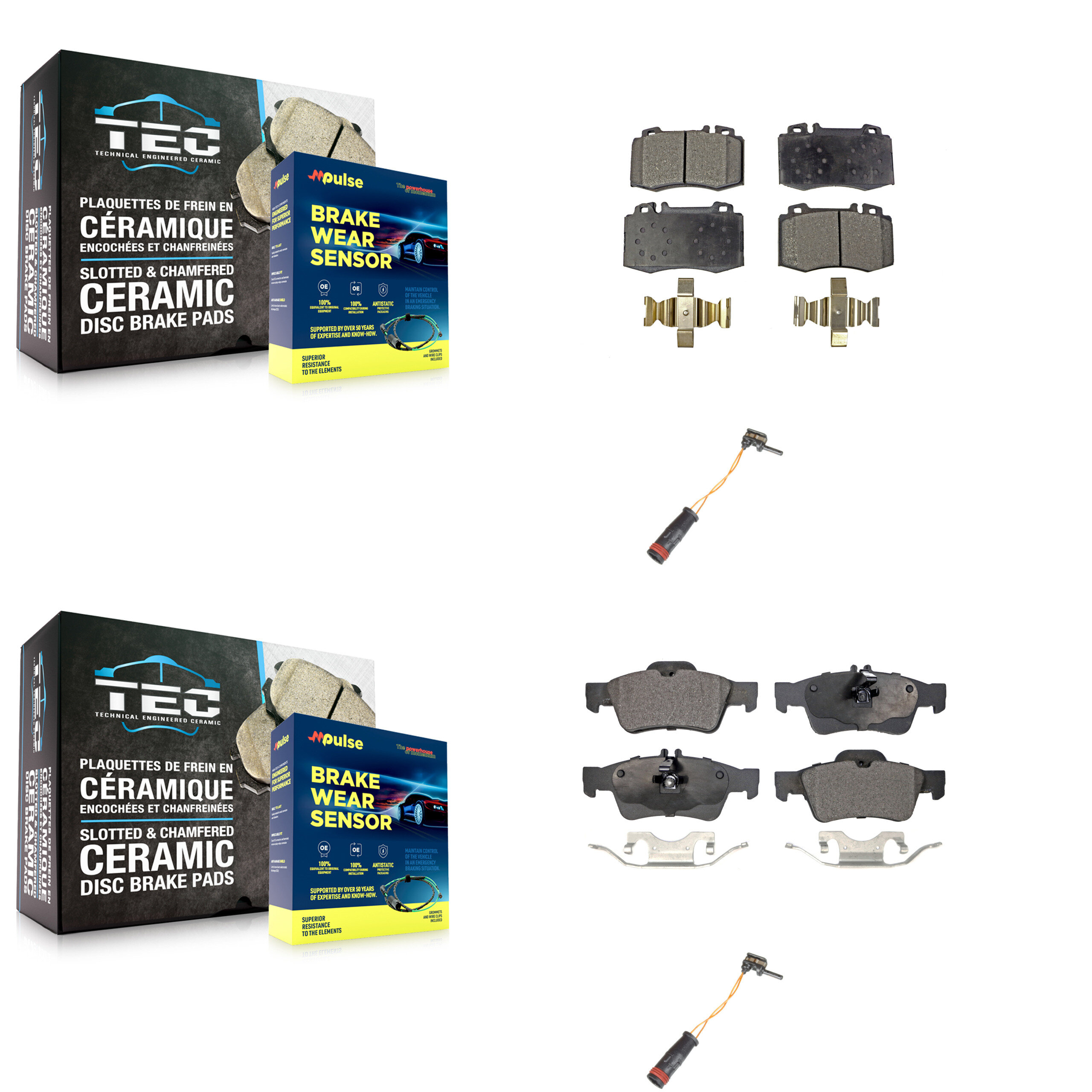 Positive Plus - KPW-100084 - Front and Rear Disc Brake Pad Kits