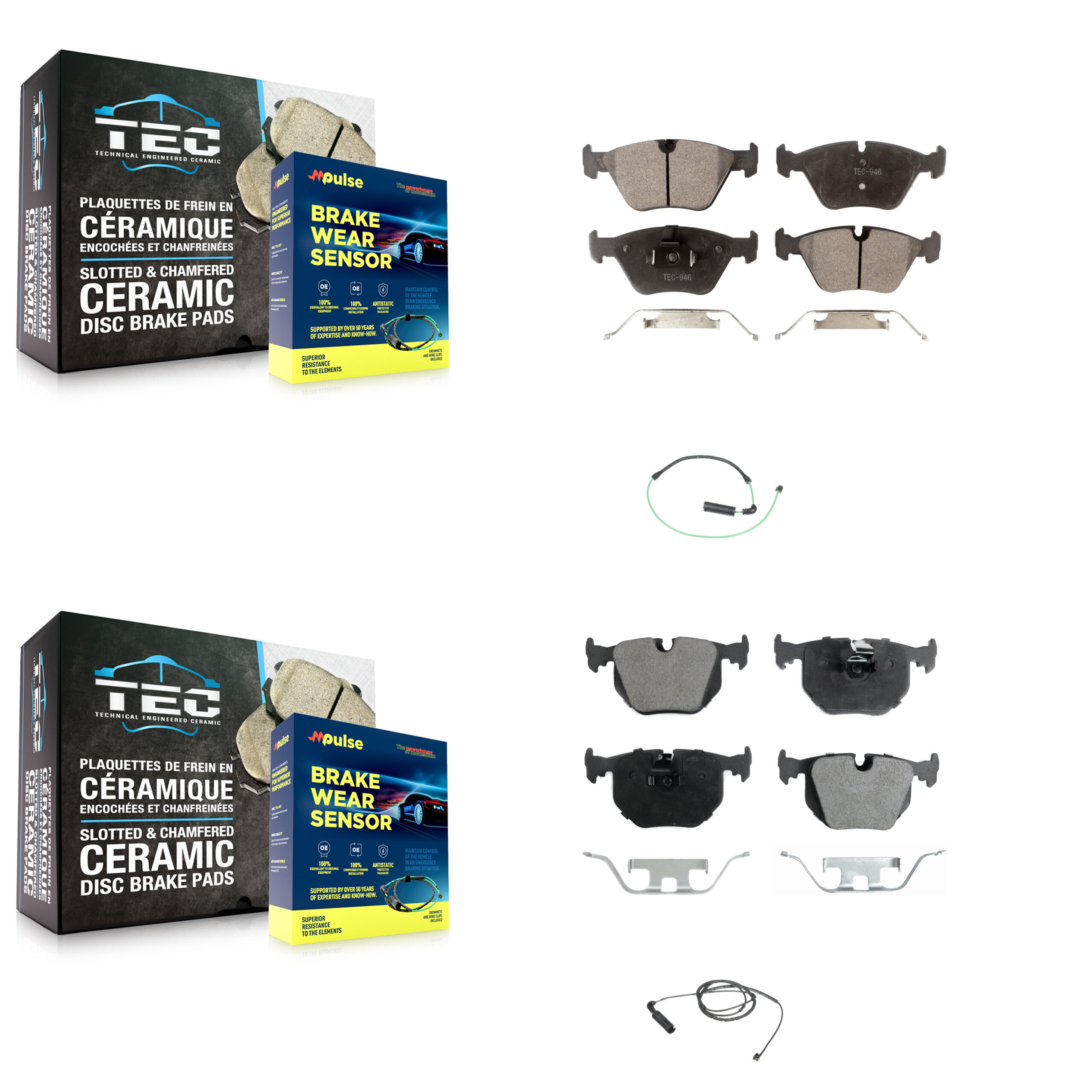 Positive Plus - KPW-100130 - Front and Rear Disc Brake Pad Kits