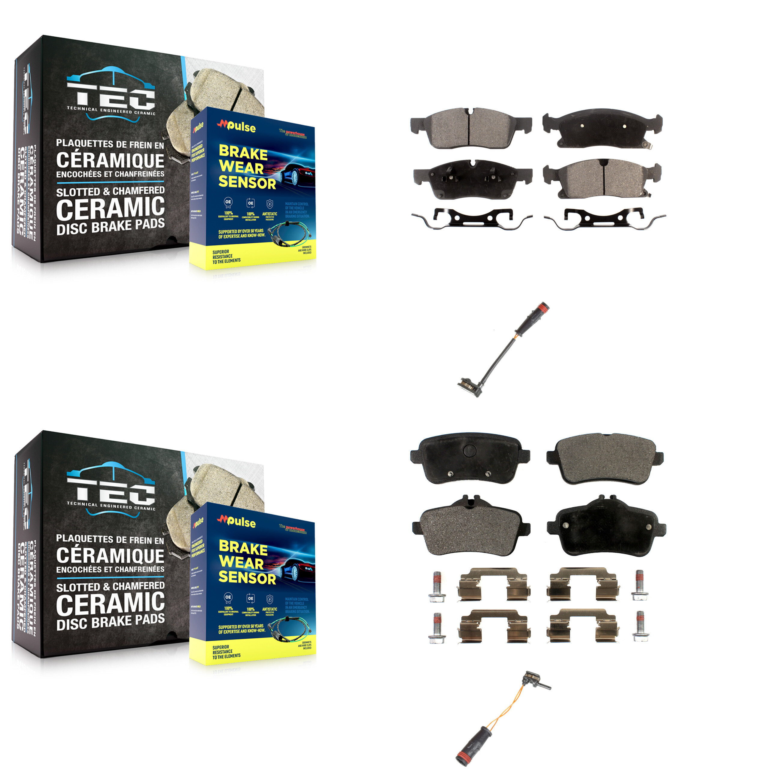 Positive Plus - KPW-100139 - Front and Rear Disc Brake Pad Kits