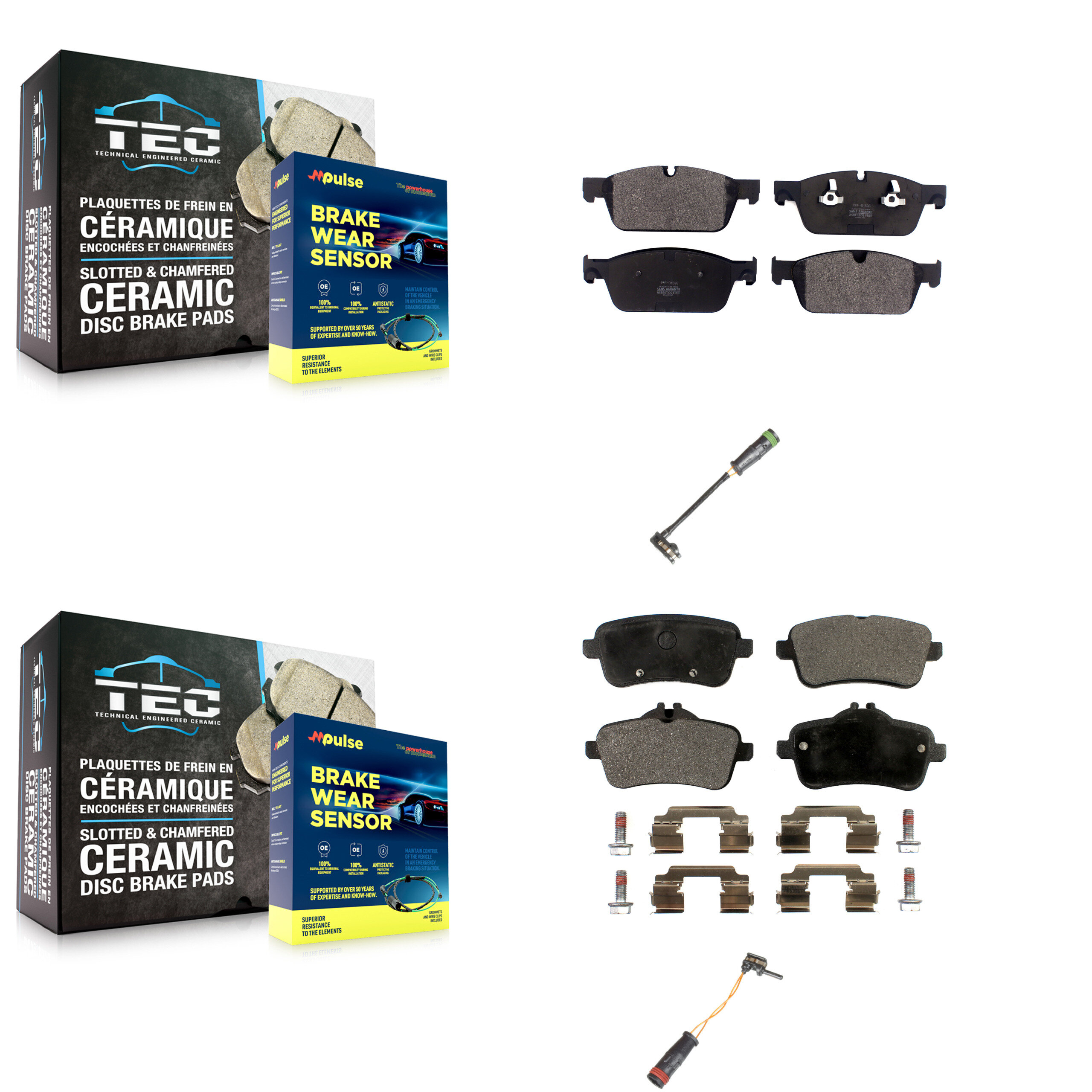 Positive Plus - KPW-100141 - Front and Rear Disc Brake Pad Kits