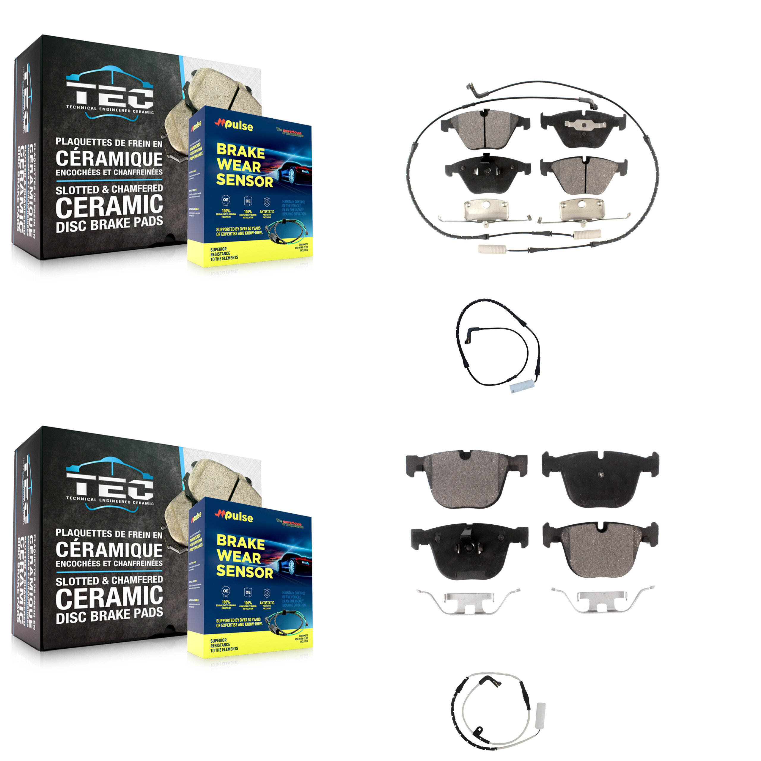 Positive Plus - KPW-100142 - Front and Rear Disc Brake Pad Kits