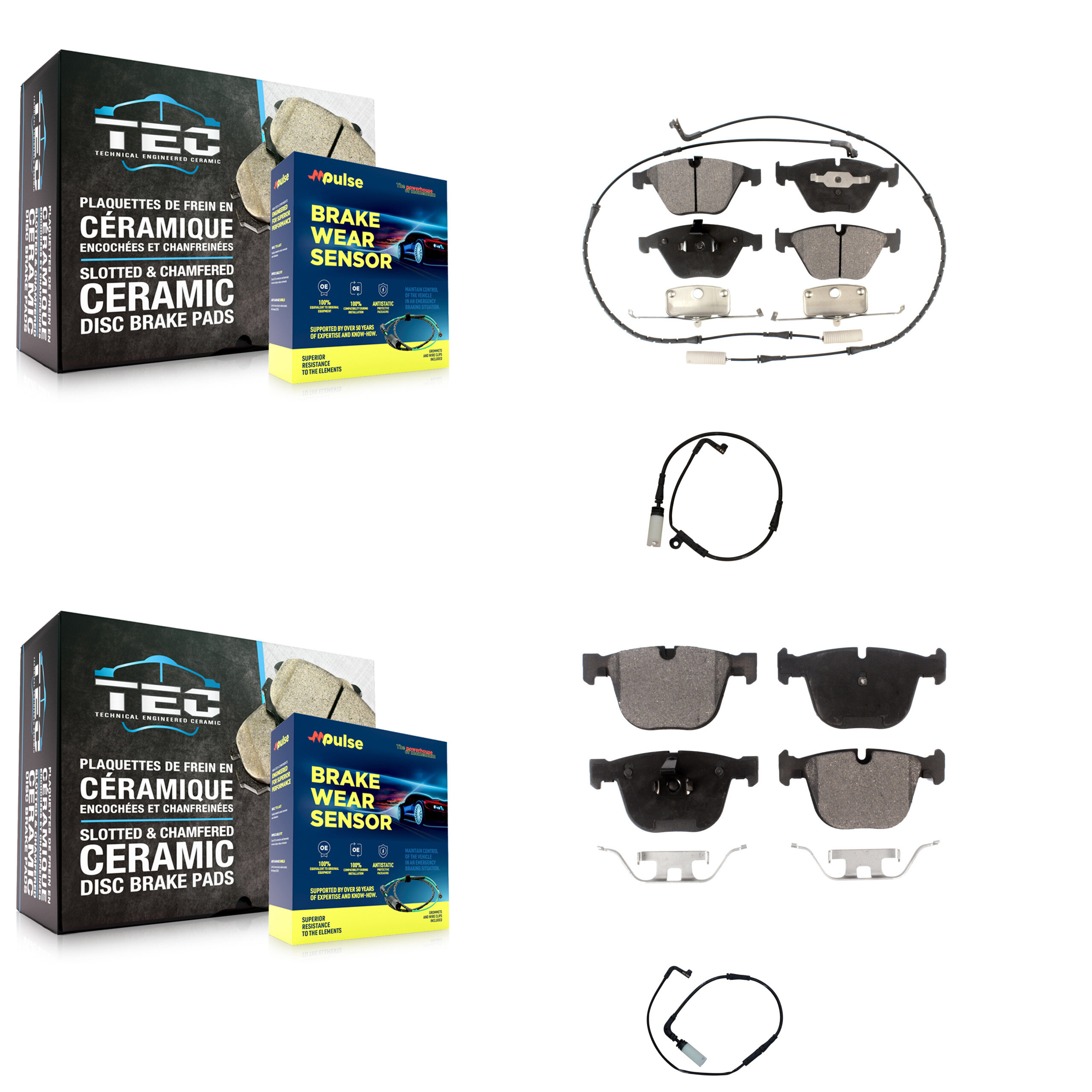Positive Plus - KPW-100146 - Front and Rear Disc Brake Pad Kits