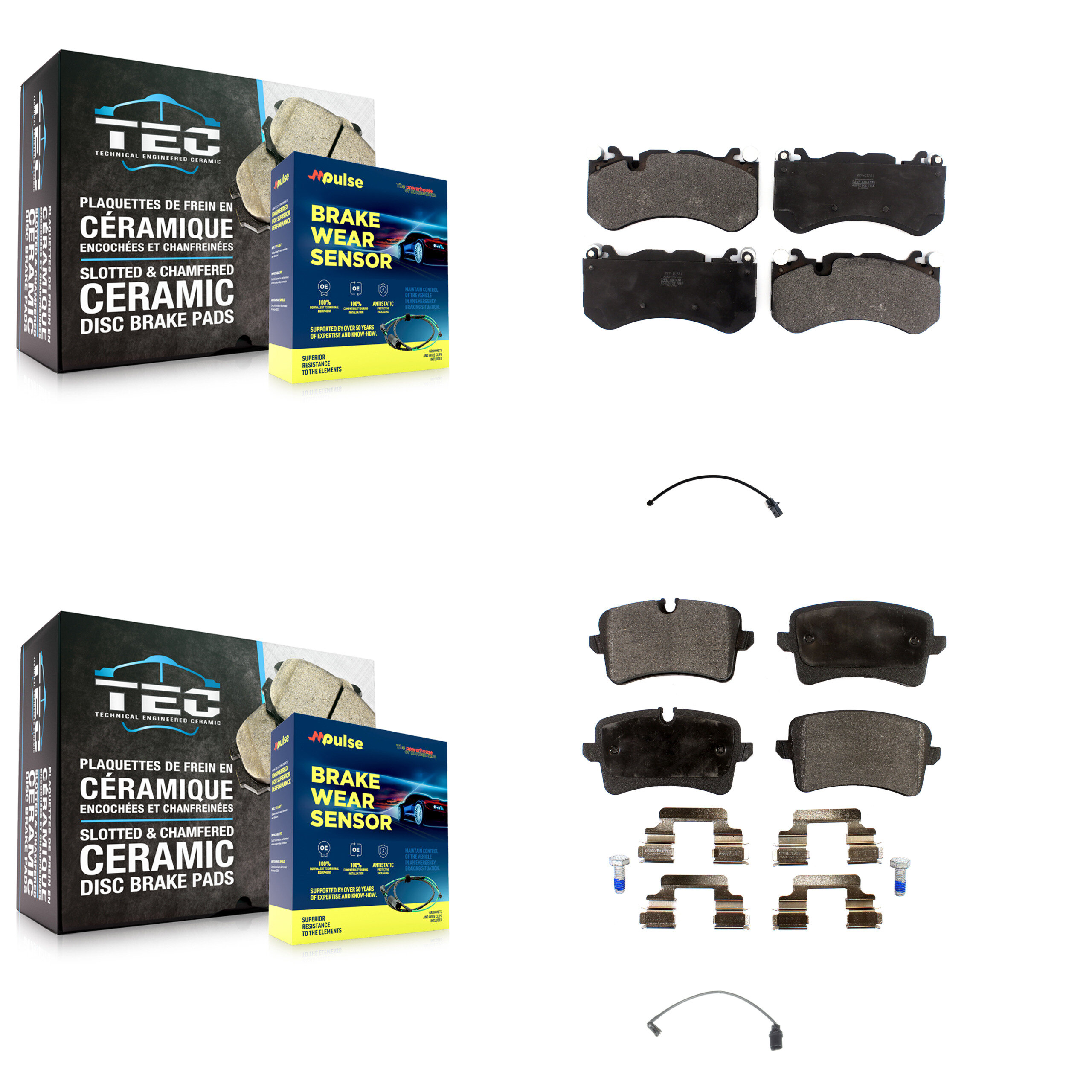Positive Plus - KPW-100158 - Front and Rear Disc Brake Pad Kits