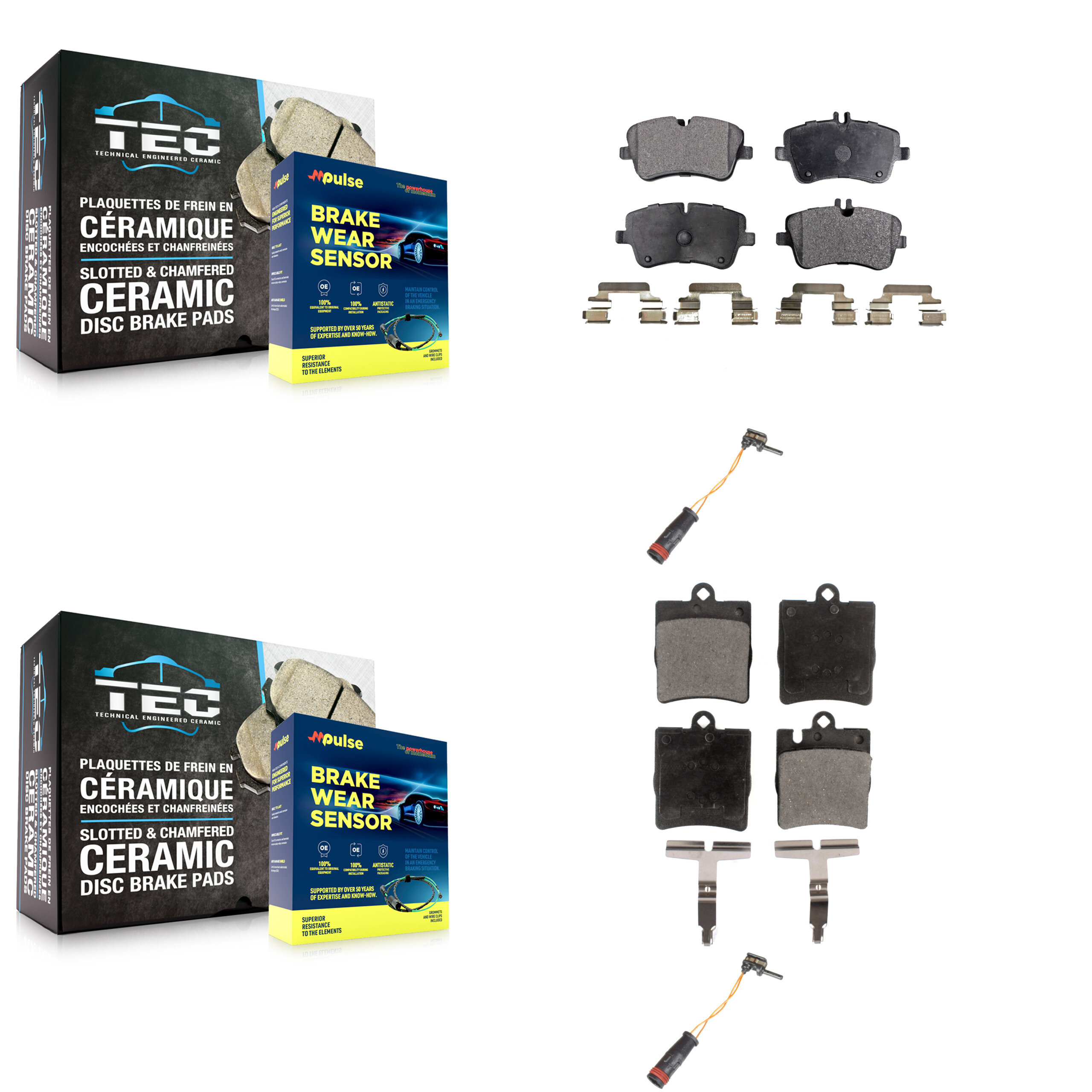 Positive Plus - KPW-100173 - Front and Rear Disc Brake Pad Kits