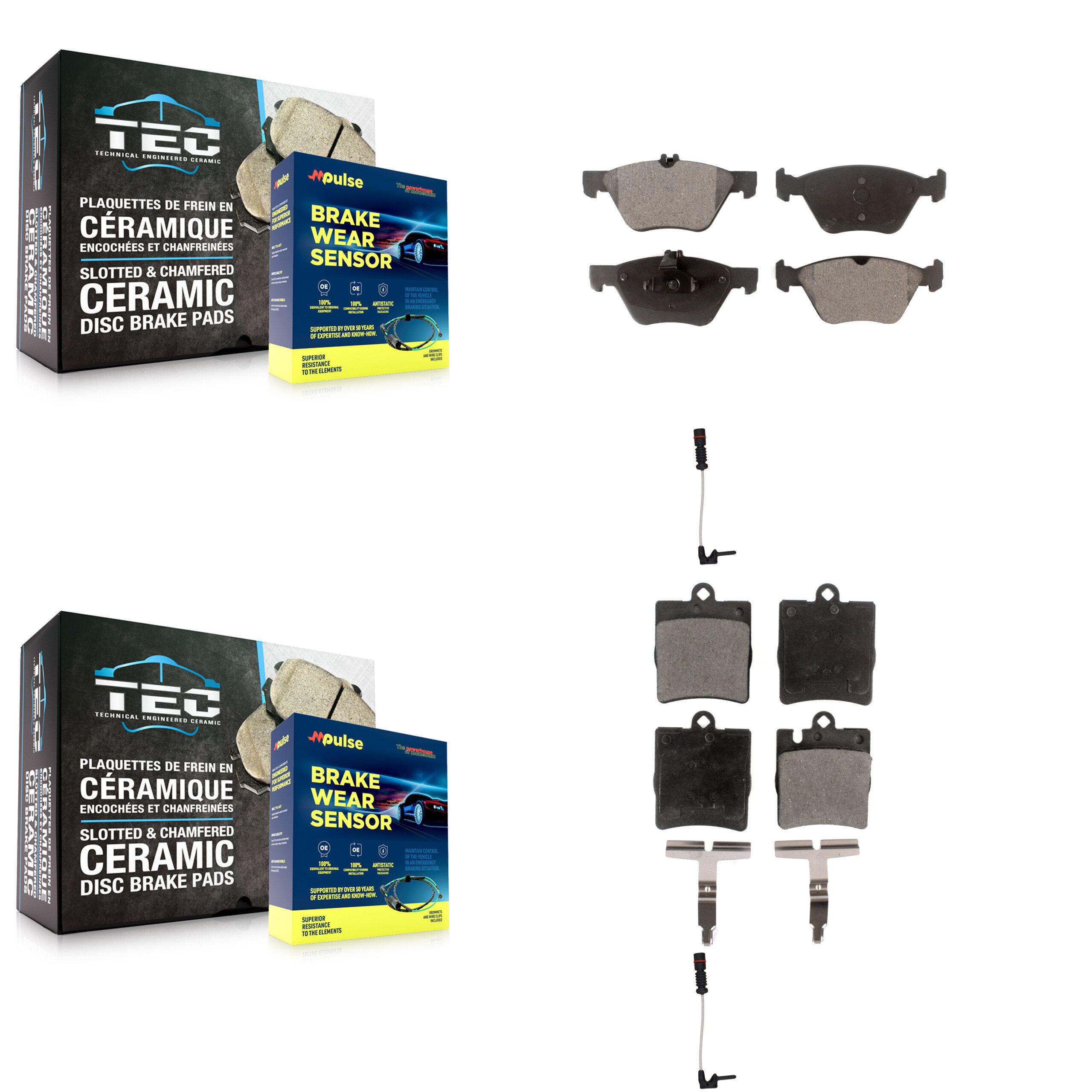 Positive Plus - KPW-100174 - Front and Rear Disc Brake Pad Kits