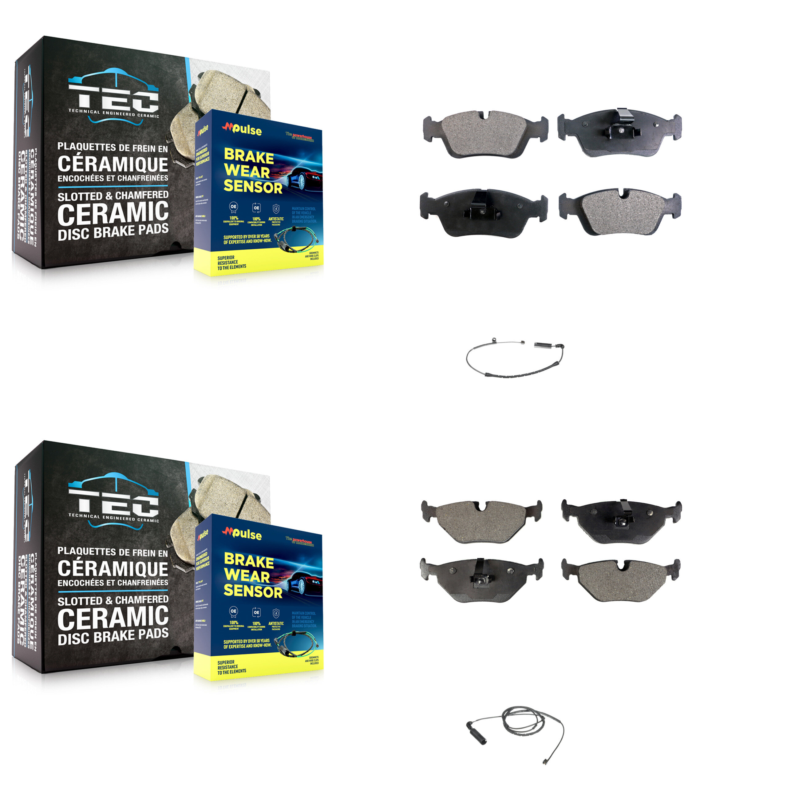 Positive Plus - KPW-100178 - Front and Rear Disc Brake Pad Kits
