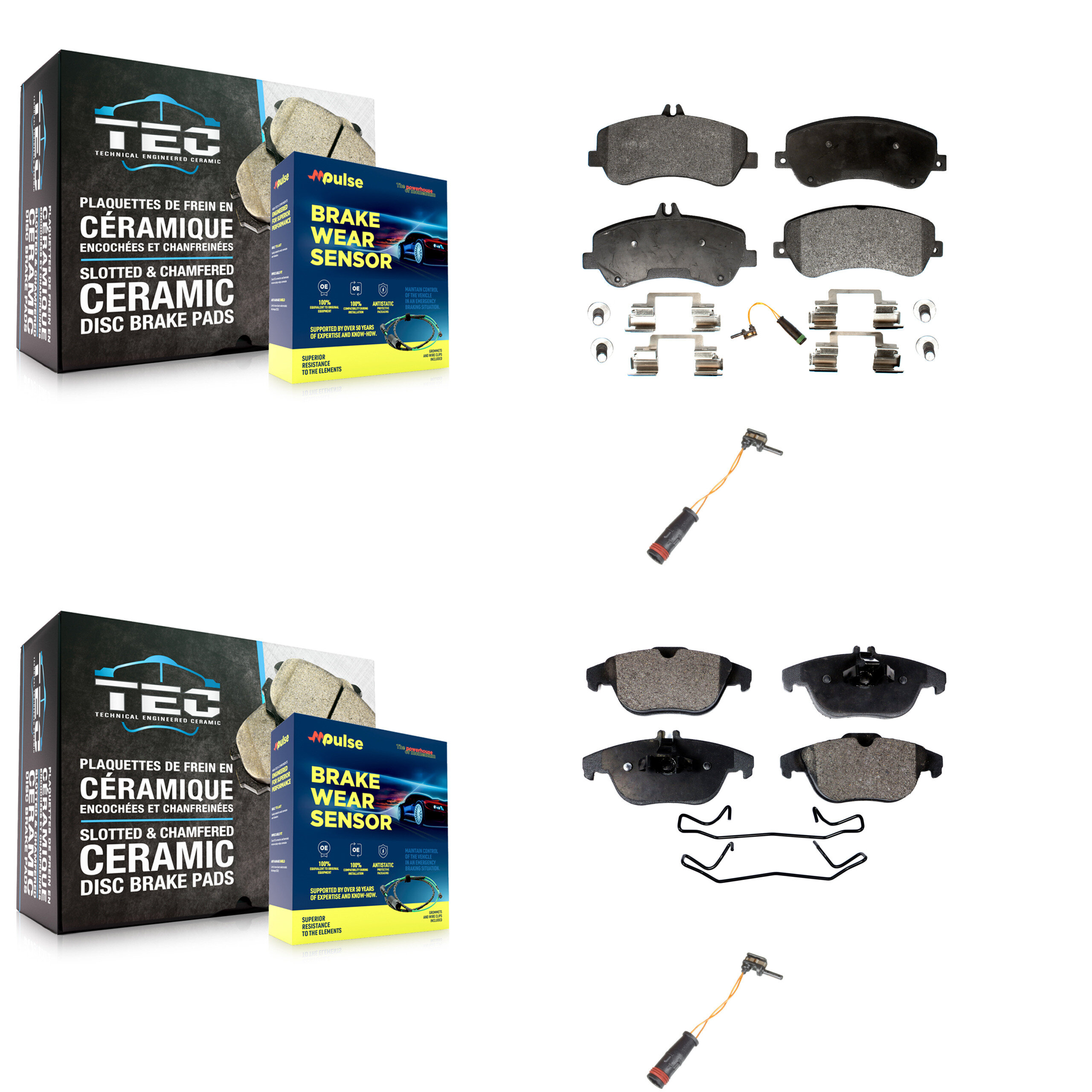 Positive Plus - KPW-100182 - Front and Rear Disc Brake Pad Kits