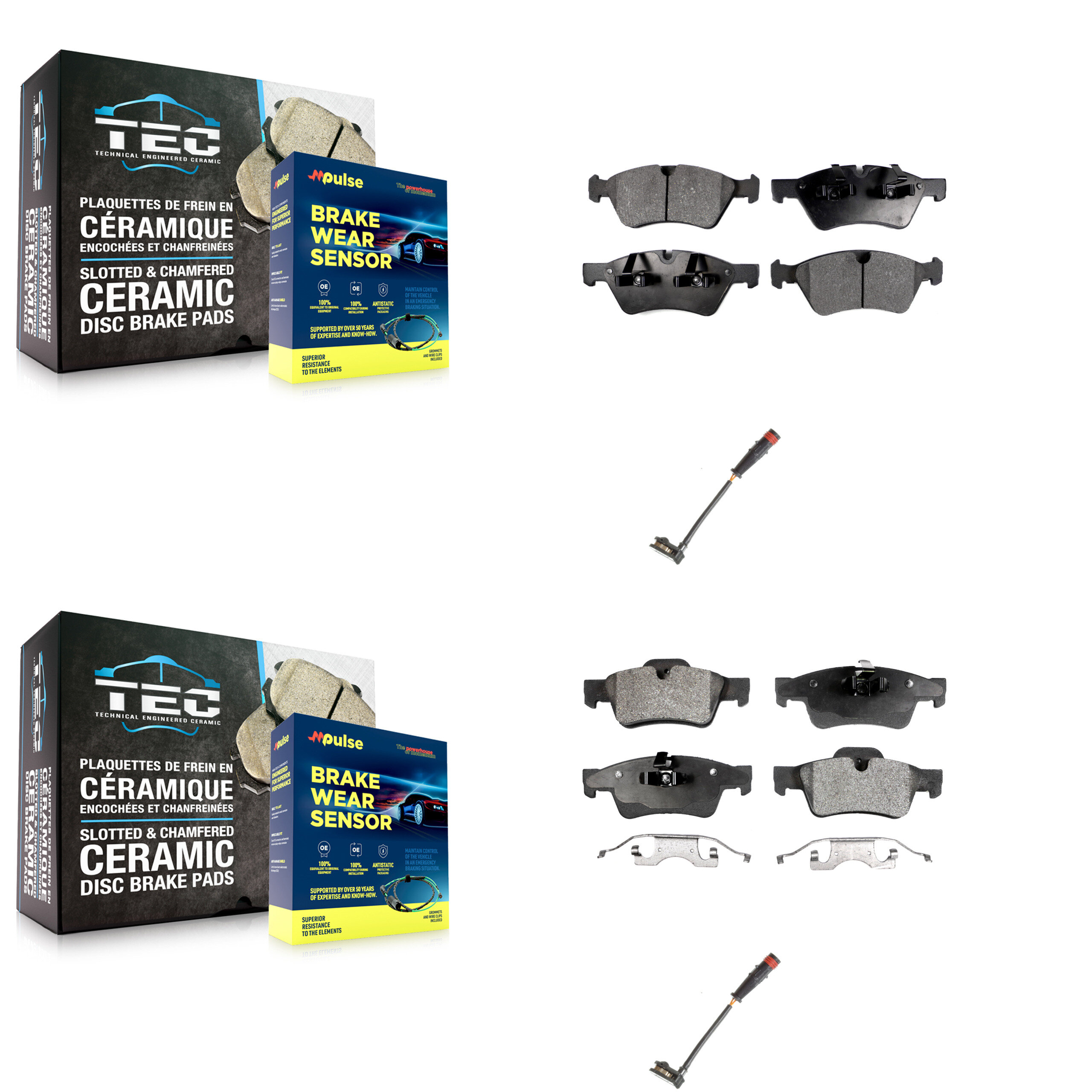 Positive Plus - KPW-100205 - Front and Rear Disc Brake Pad Kits