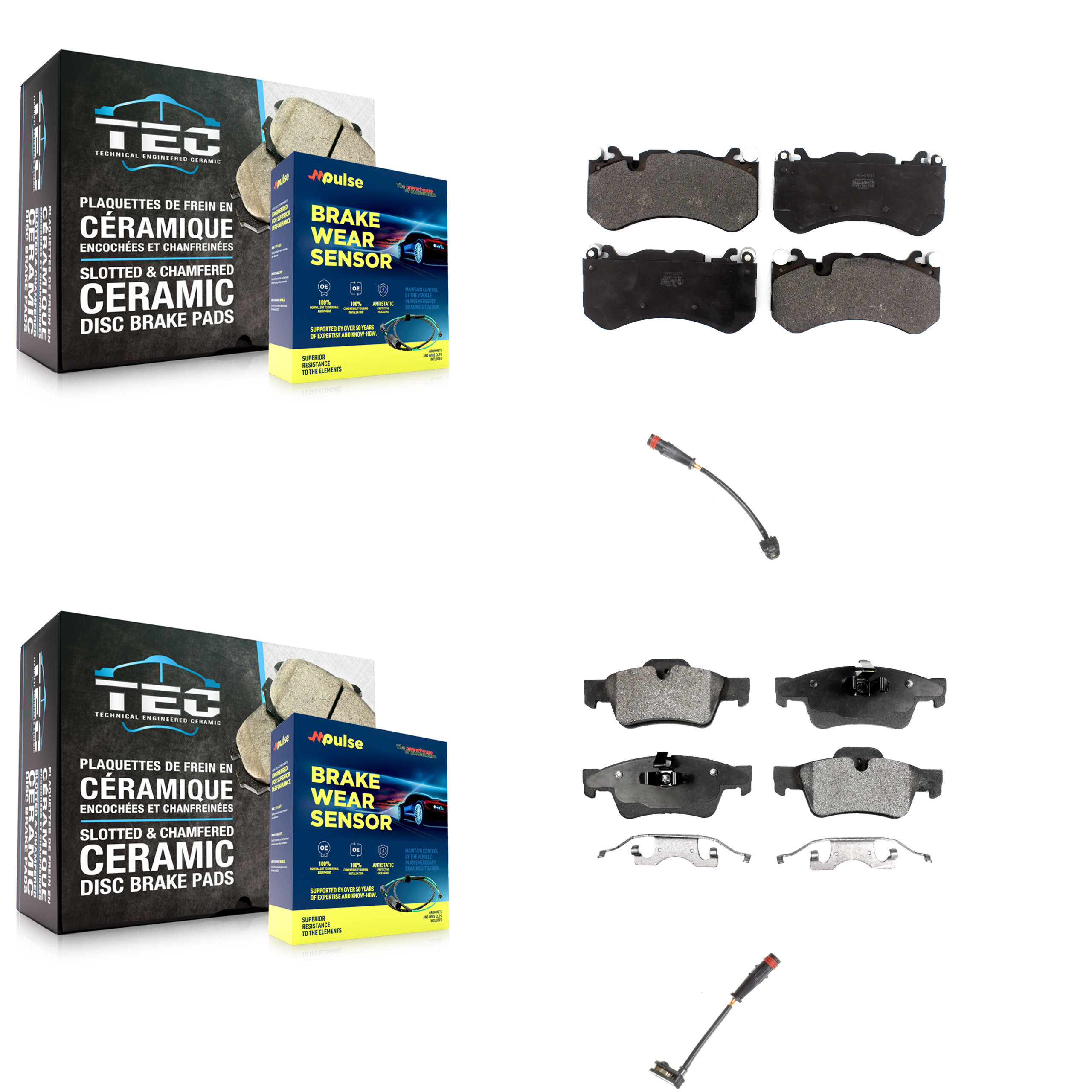 Positive Plus - KPW-100206 - Front and Rear Disc Brake Pad Kits