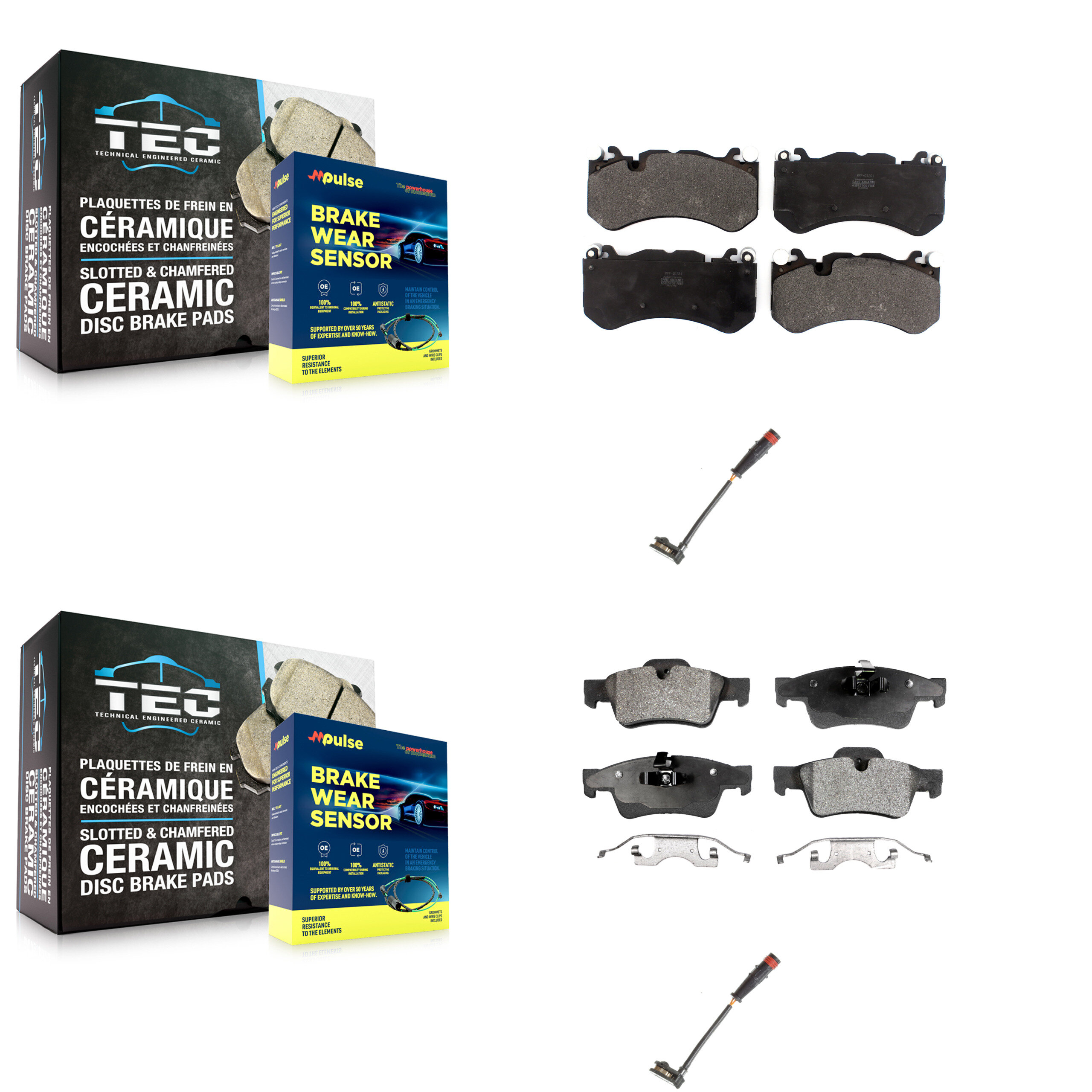 Positive Plus - KPW-100207 - Front and Rear Disc Brake Pad Kits