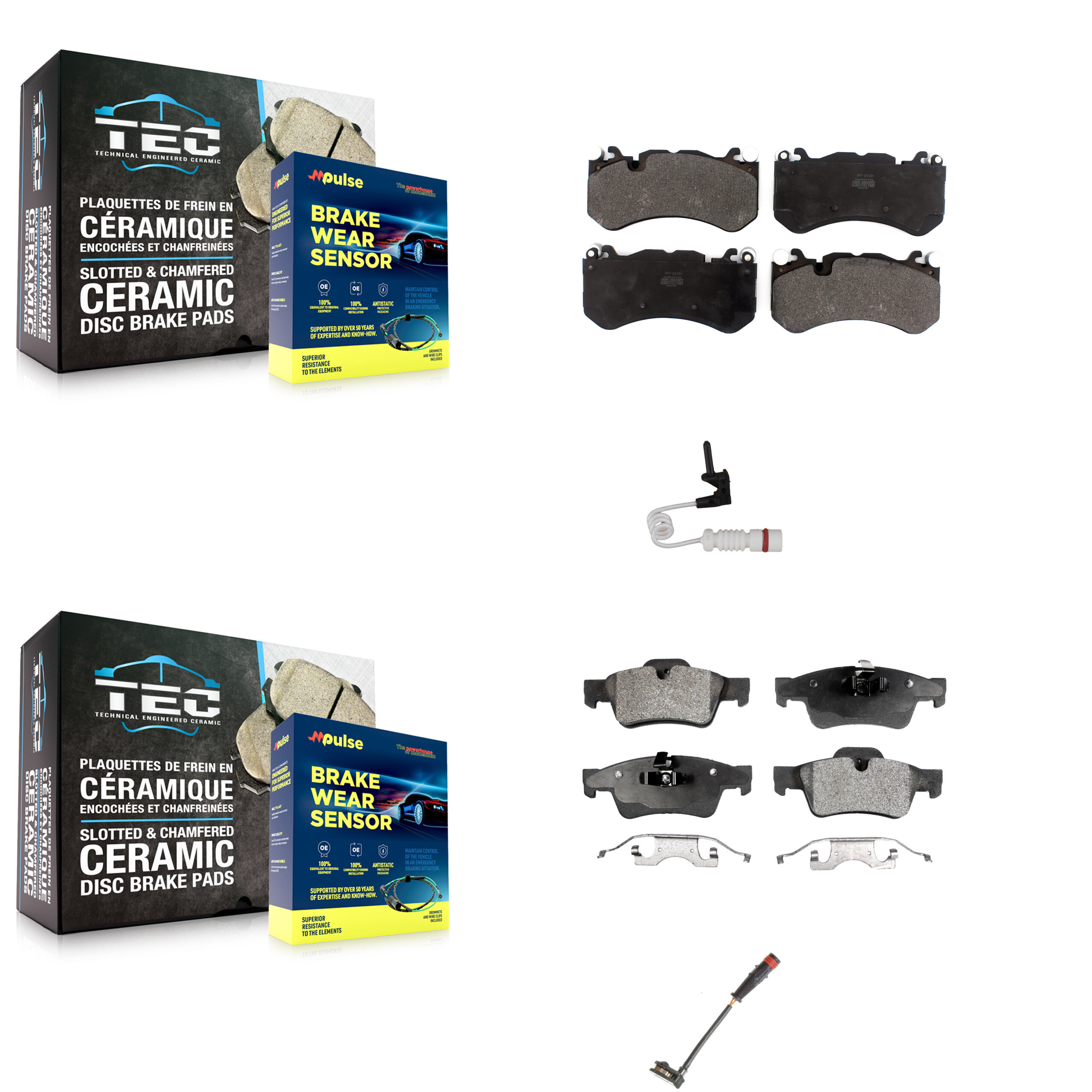 Positive Plus - KPW-100208 - Front and Rear Disc Brake Pad Kits