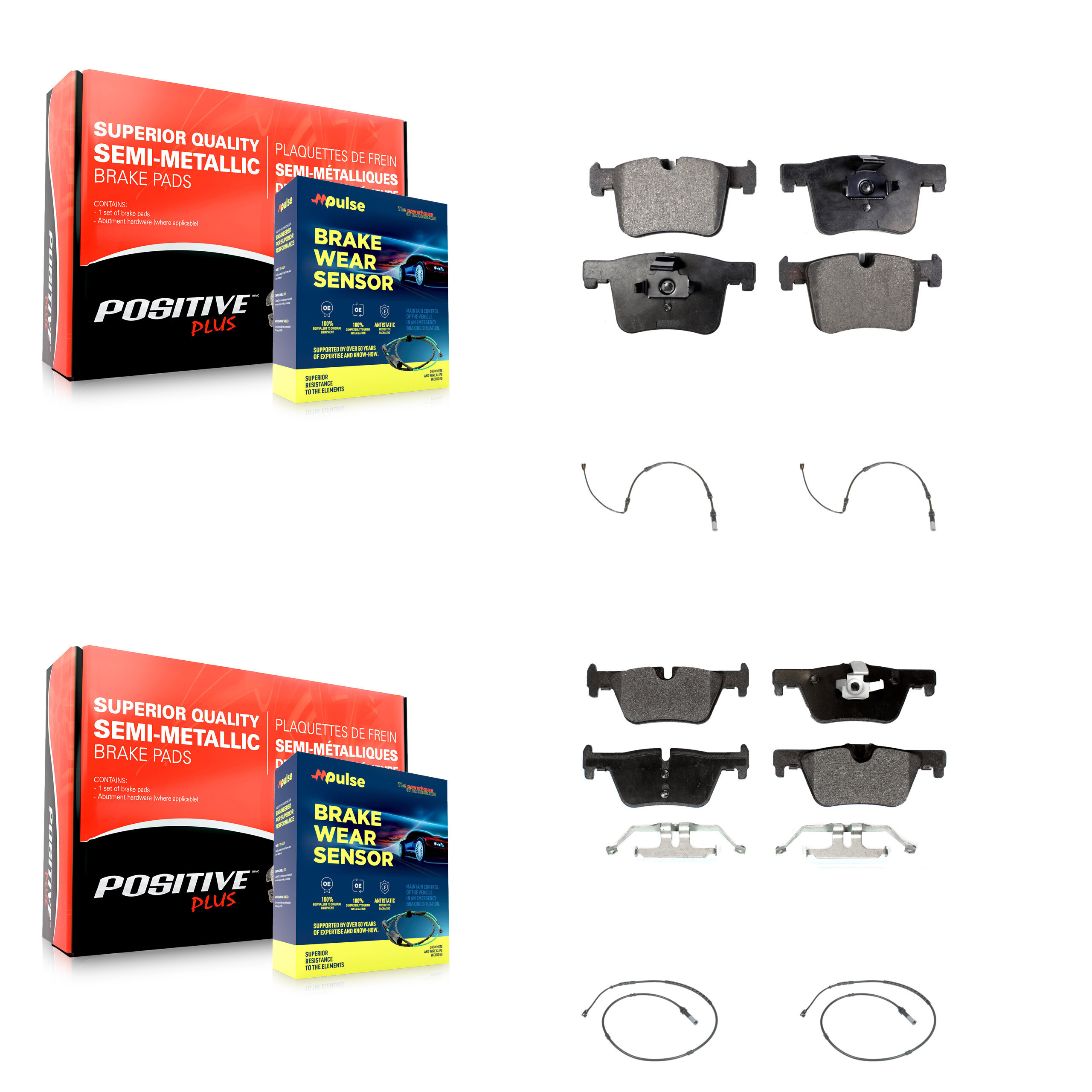 Positive Plus - KPW-100292 - Front and Rear Disc Brake Pad Kits