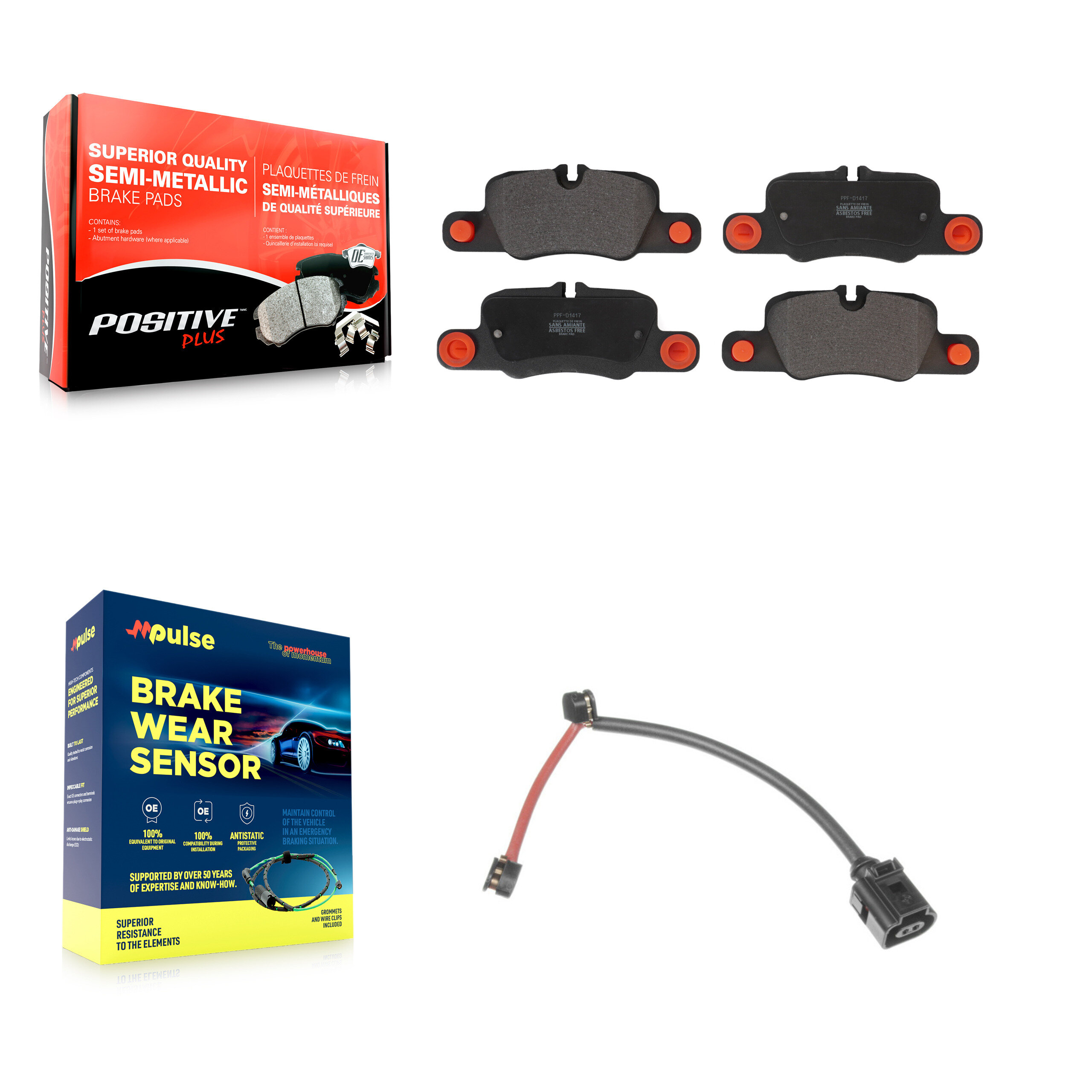 Positive Plus - KPW-101027 - Rear Disc Brake Pad Kits