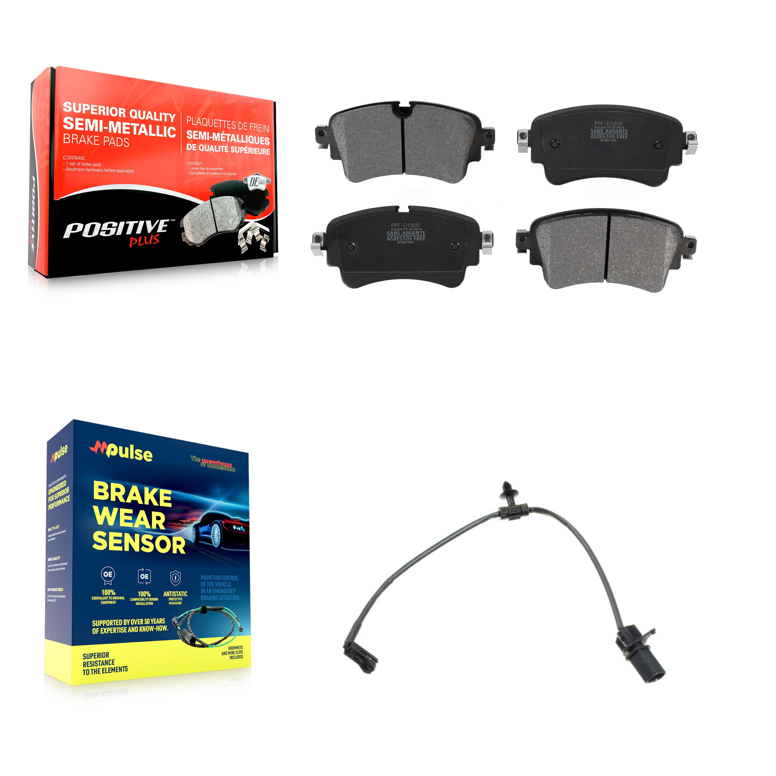 Positive Plus - KPW-101057 - Rear Disc Brake Pad Kits