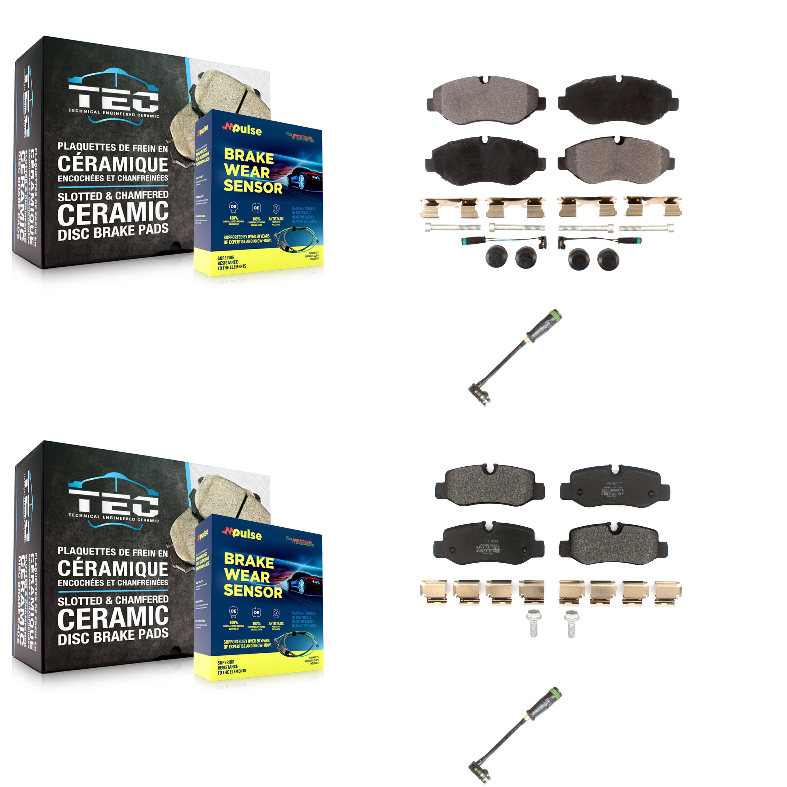 Positive Plus - KPW-101253 - Front and Rear Disc Brake Pad Kits