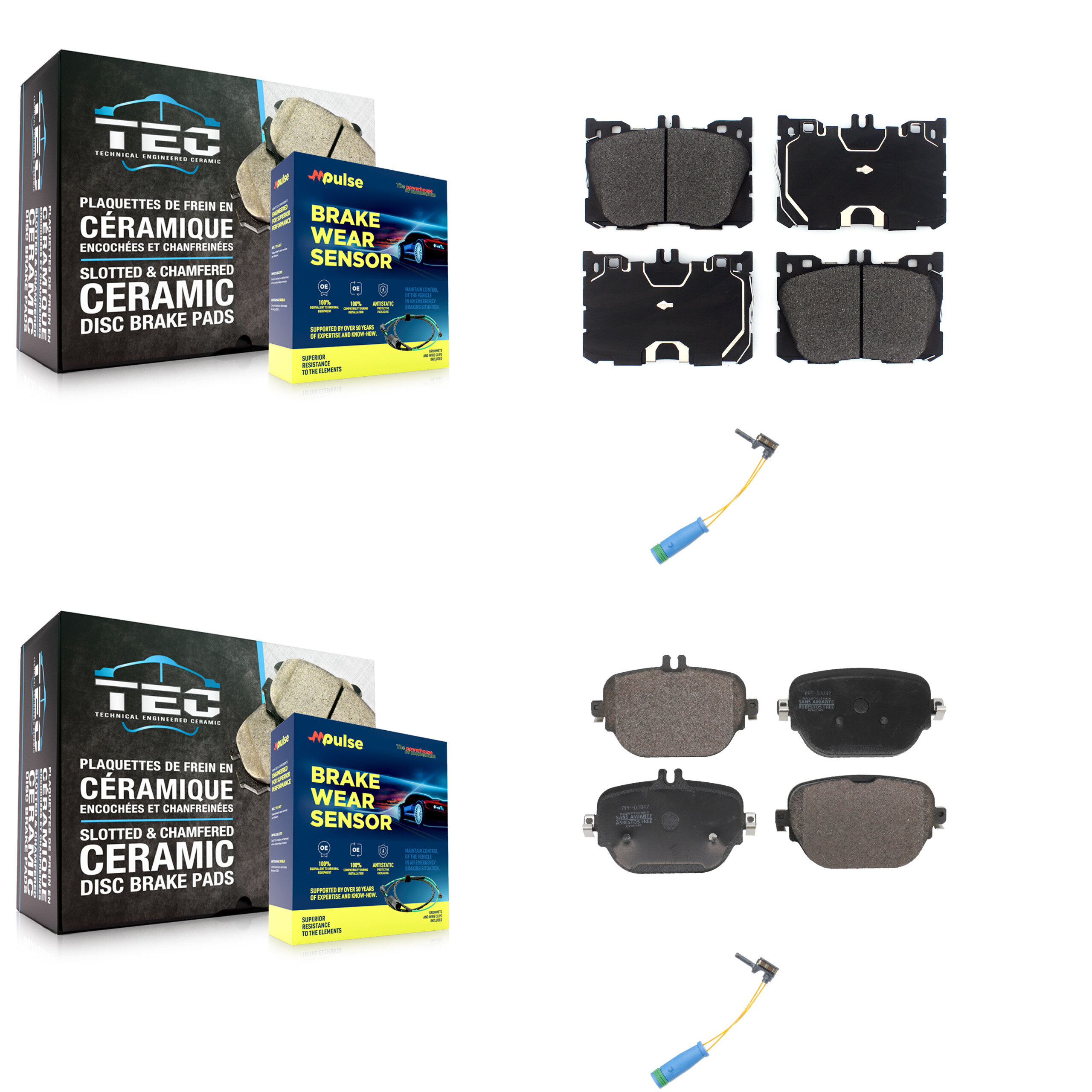 Positive Plus - KPW-101363 - Front and Rear Disc Brake Pad Kits