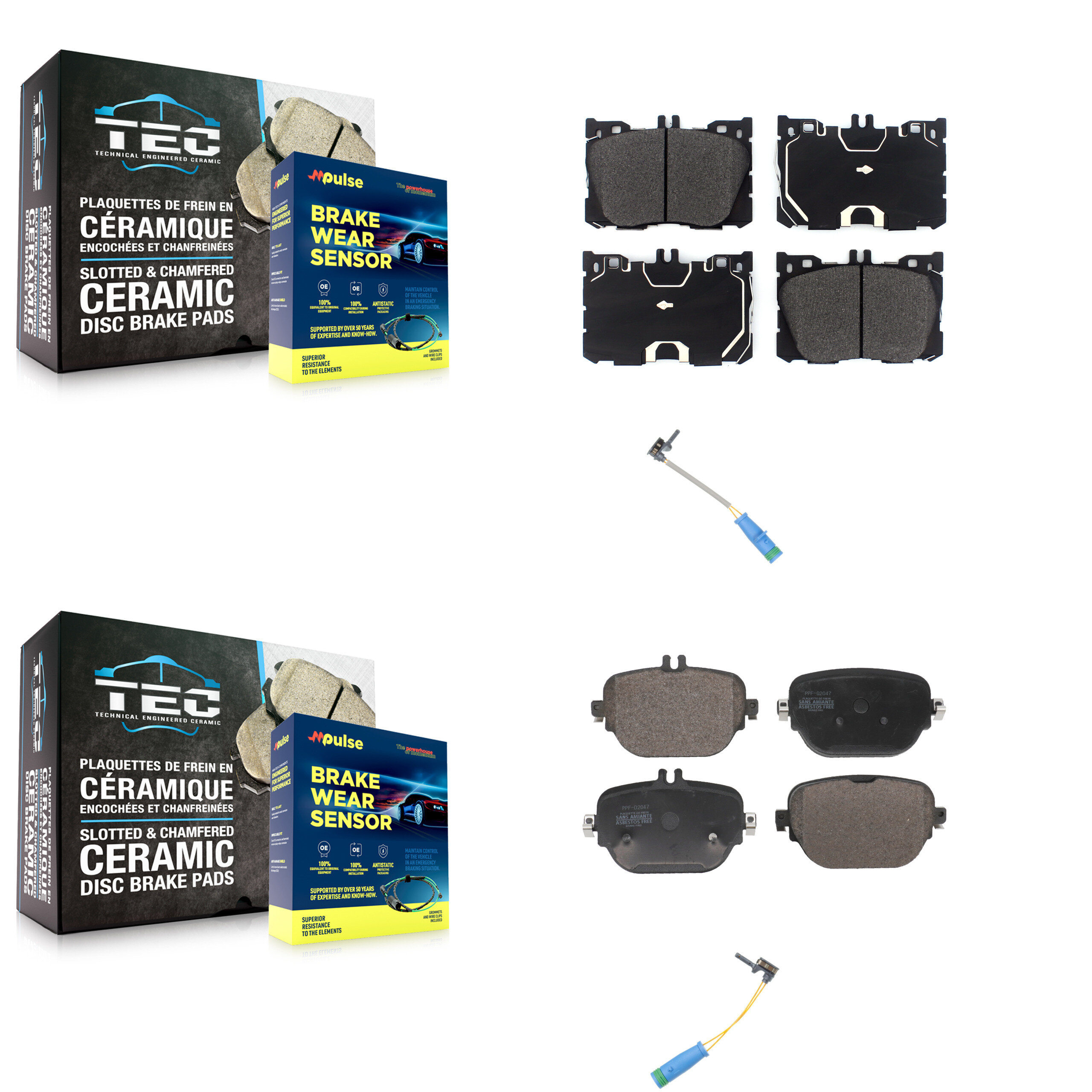 Positive Plus - KPW-101364 - Front and Rear Disc Brake Pad Kits