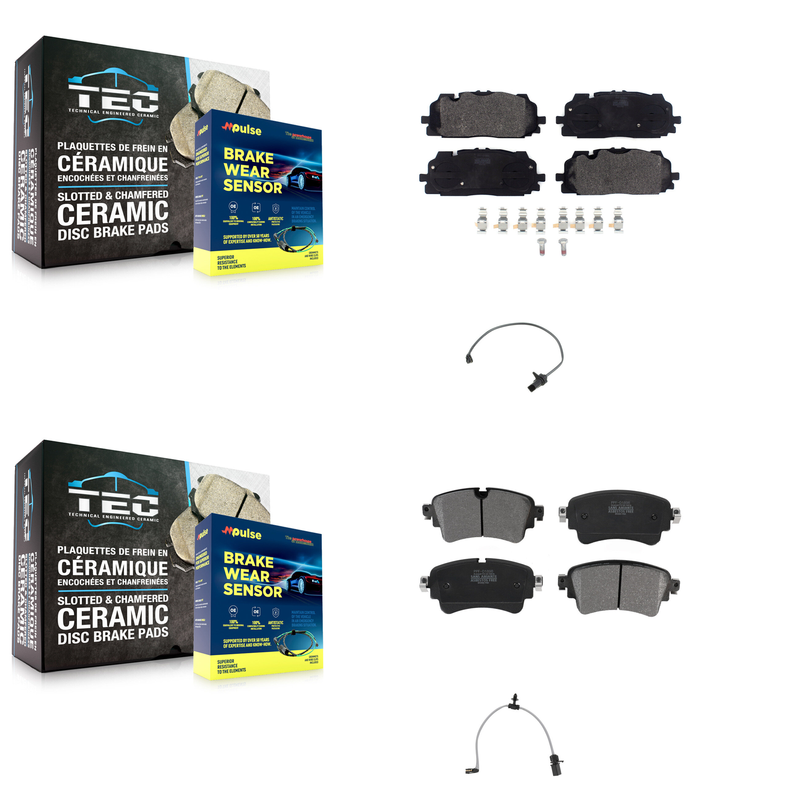 Positive Plus - KPW-101374 - Front and Rear Disc Brake Pad Kits