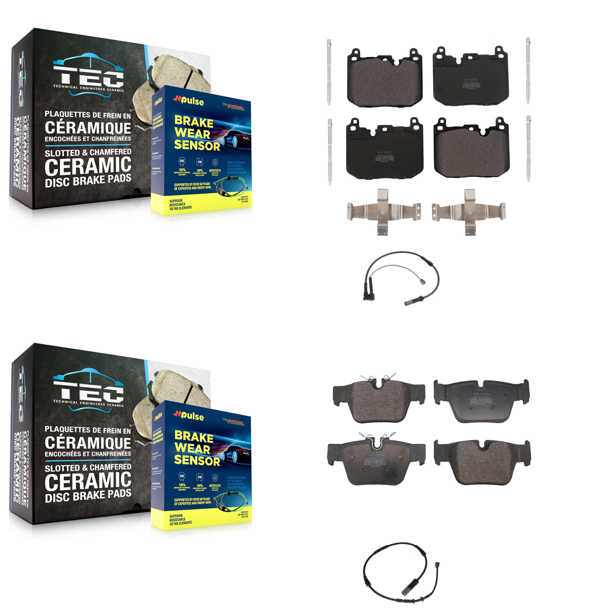 Positive Plus - KPW-101437 - Front and Rear Disc Brake Pad Kits