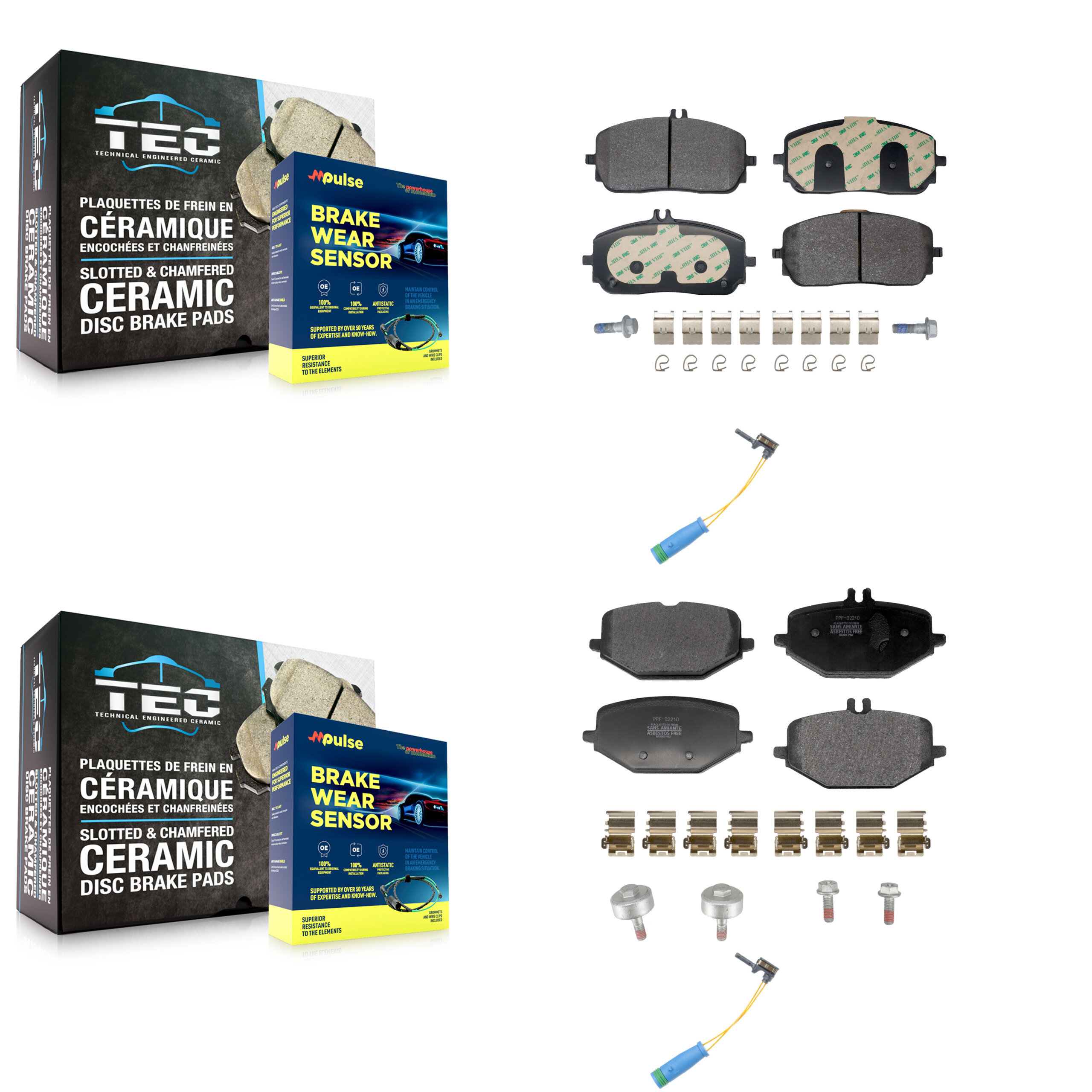 Positive Plus - KPW-101450 - Front and Rear Disc Brake Pad Kits