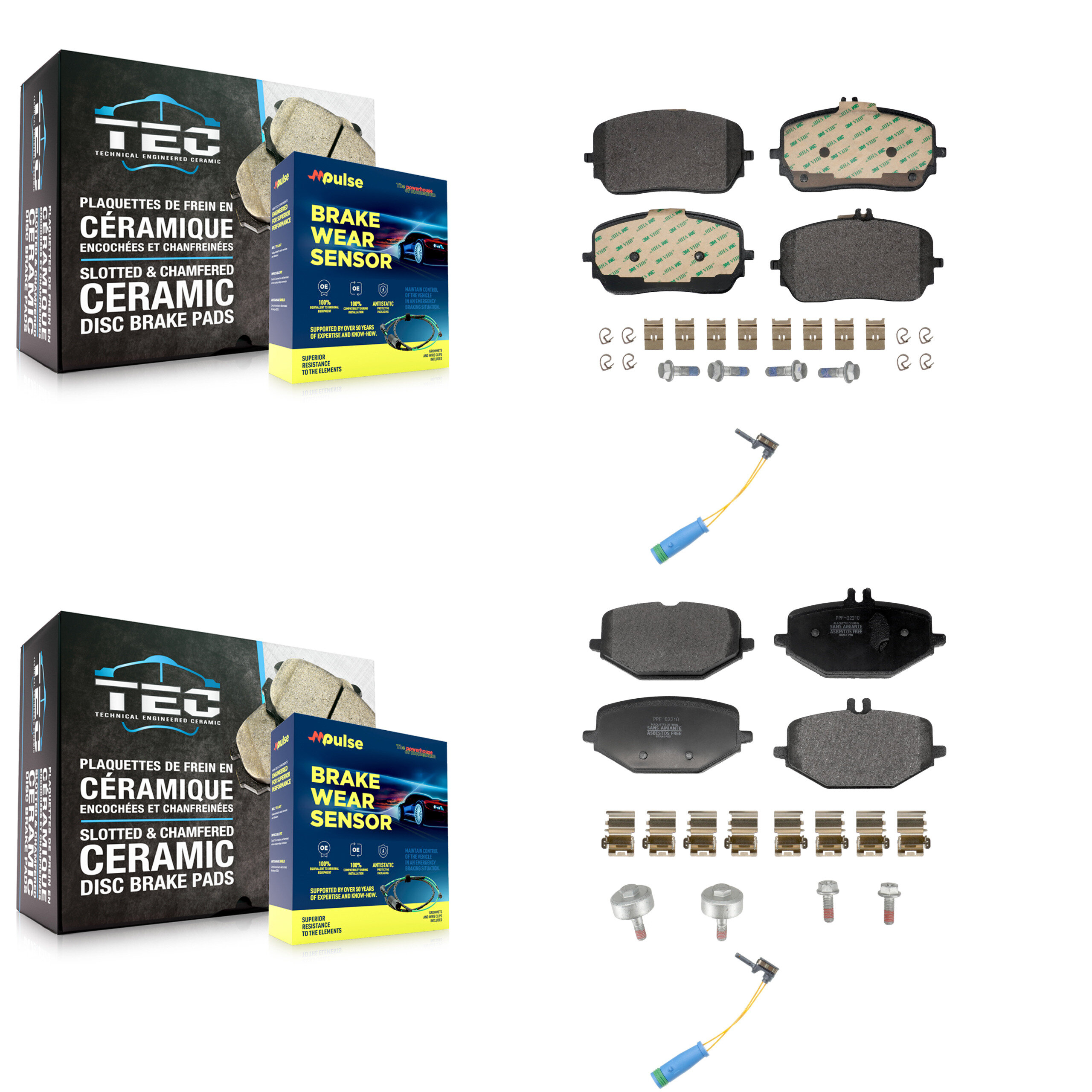 Positive Plus - KPW-101451 - Front and Rear Disc Brake Pad Kits