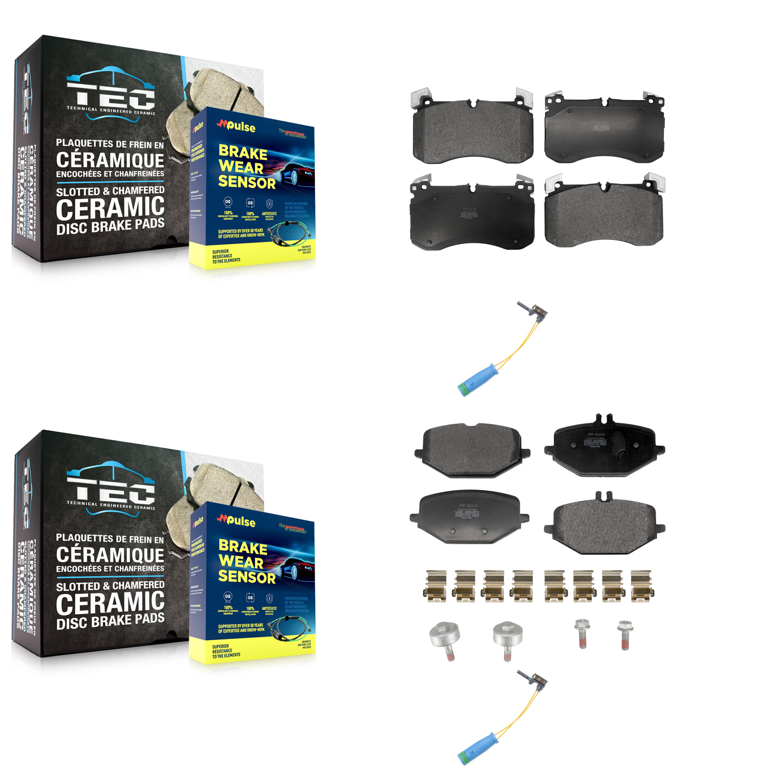 Positive Plus KPW-101453 Disc Brake Pad for 2020-2022 Mercedes-Benz GLS450 - Front and Rear