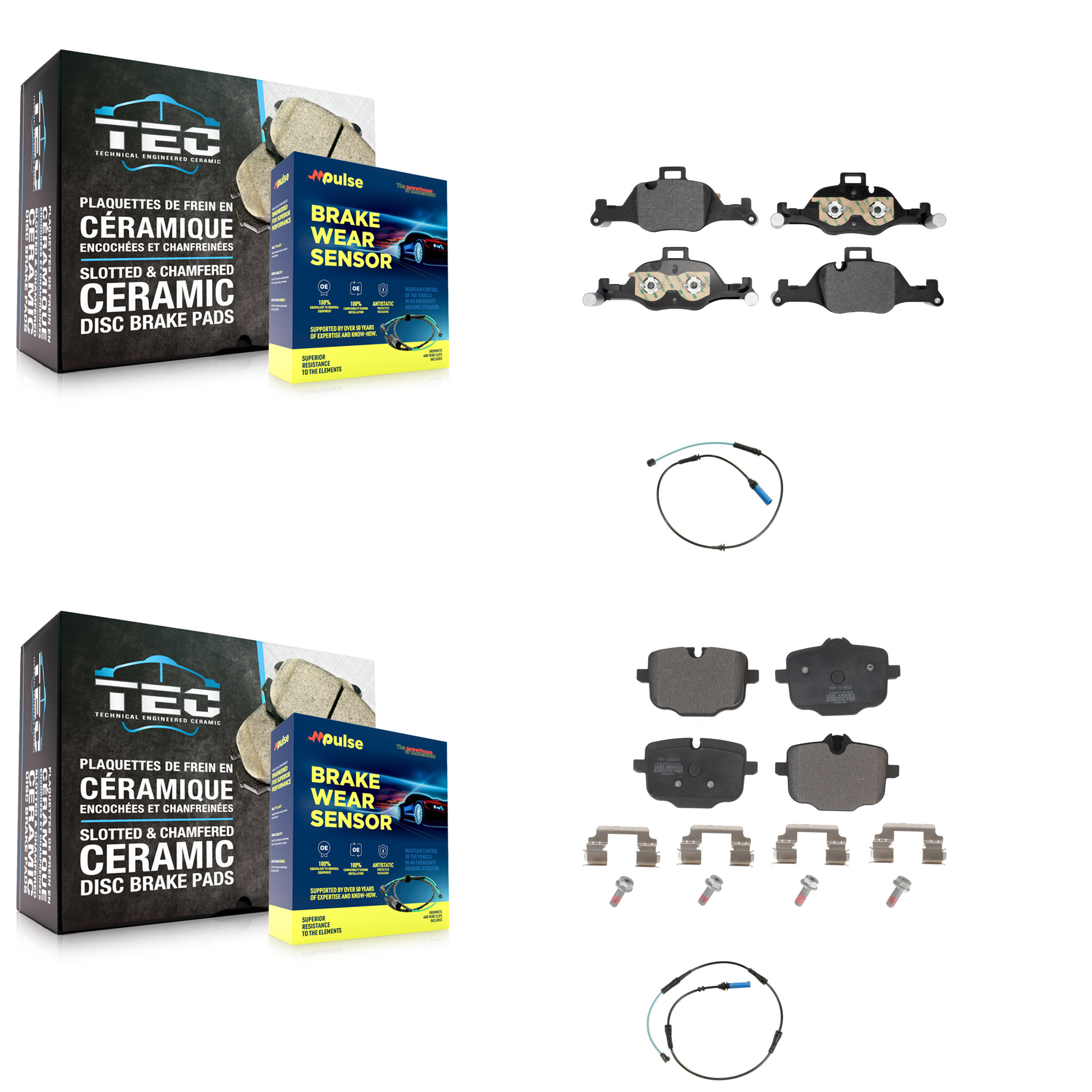 Positive Plus - KPW-101457 - Front and Rear Disc Brake Pad Kits
