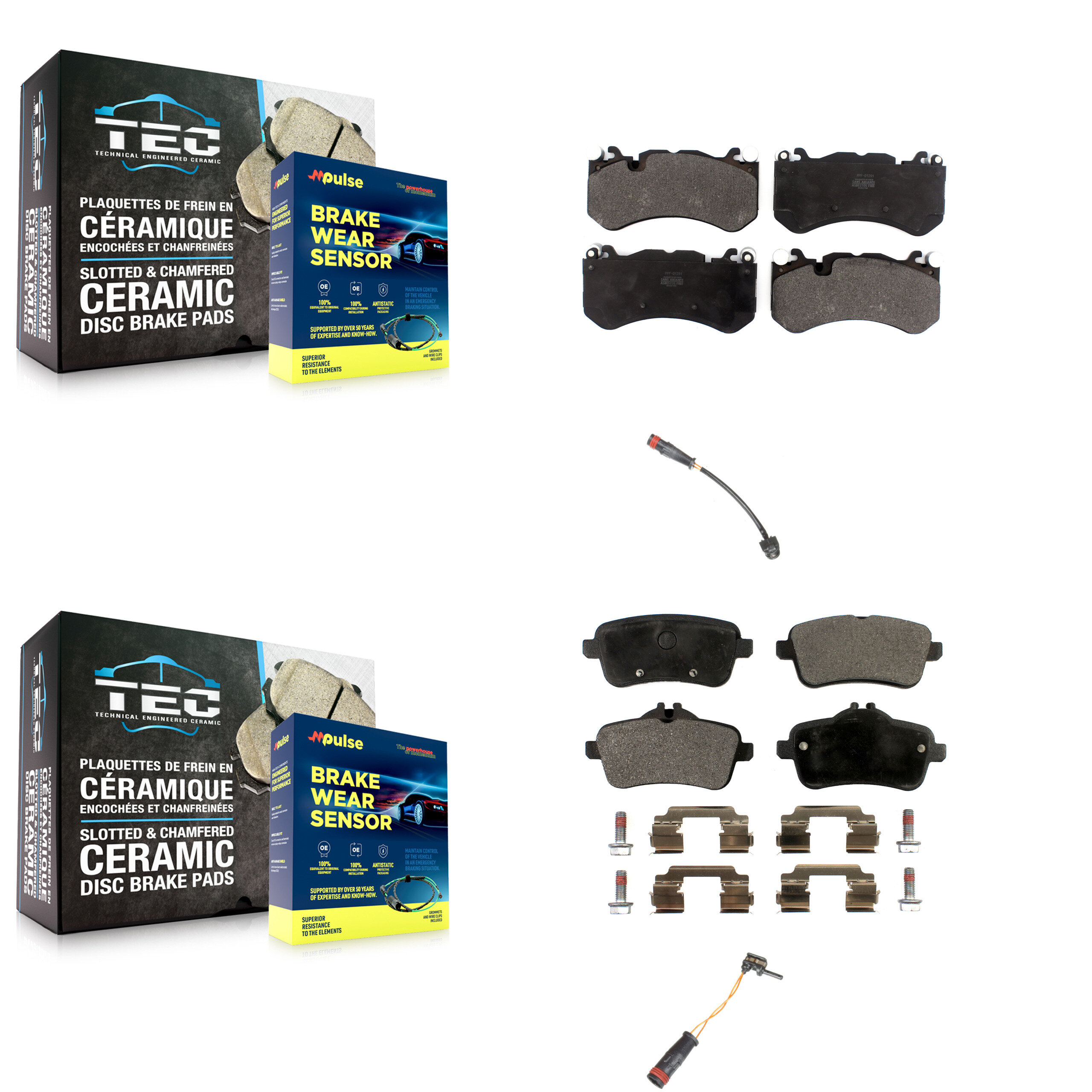 Positive Plus - KPW-101477 - Front and Rear Disc Brake Pad Kits