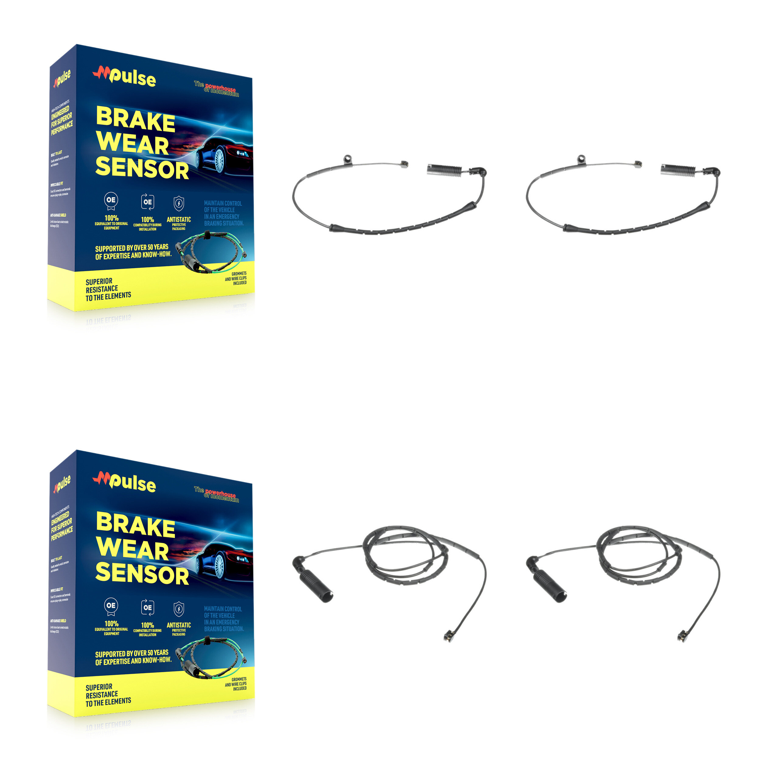 Mpulse - KSE-100158 - Front and Rear Disc Brake Pad Wear Sensor Kits