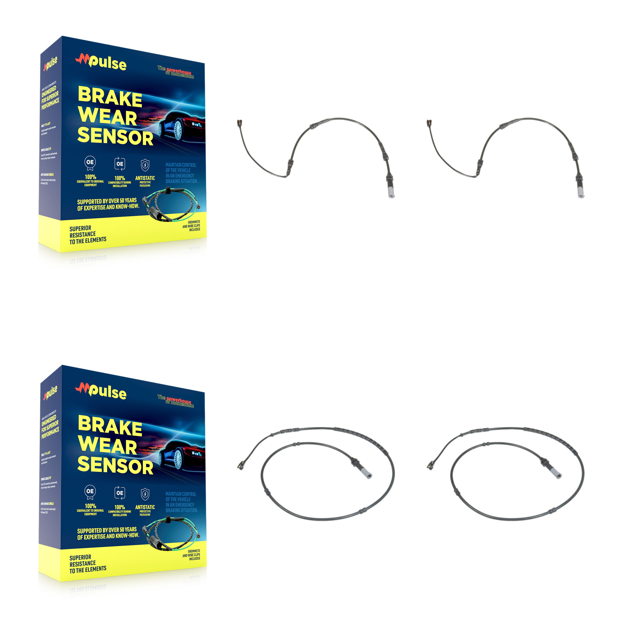 Mpulse - KSE-100160 - Front and Rear Disc Brake Pad Wear Sensor Kits