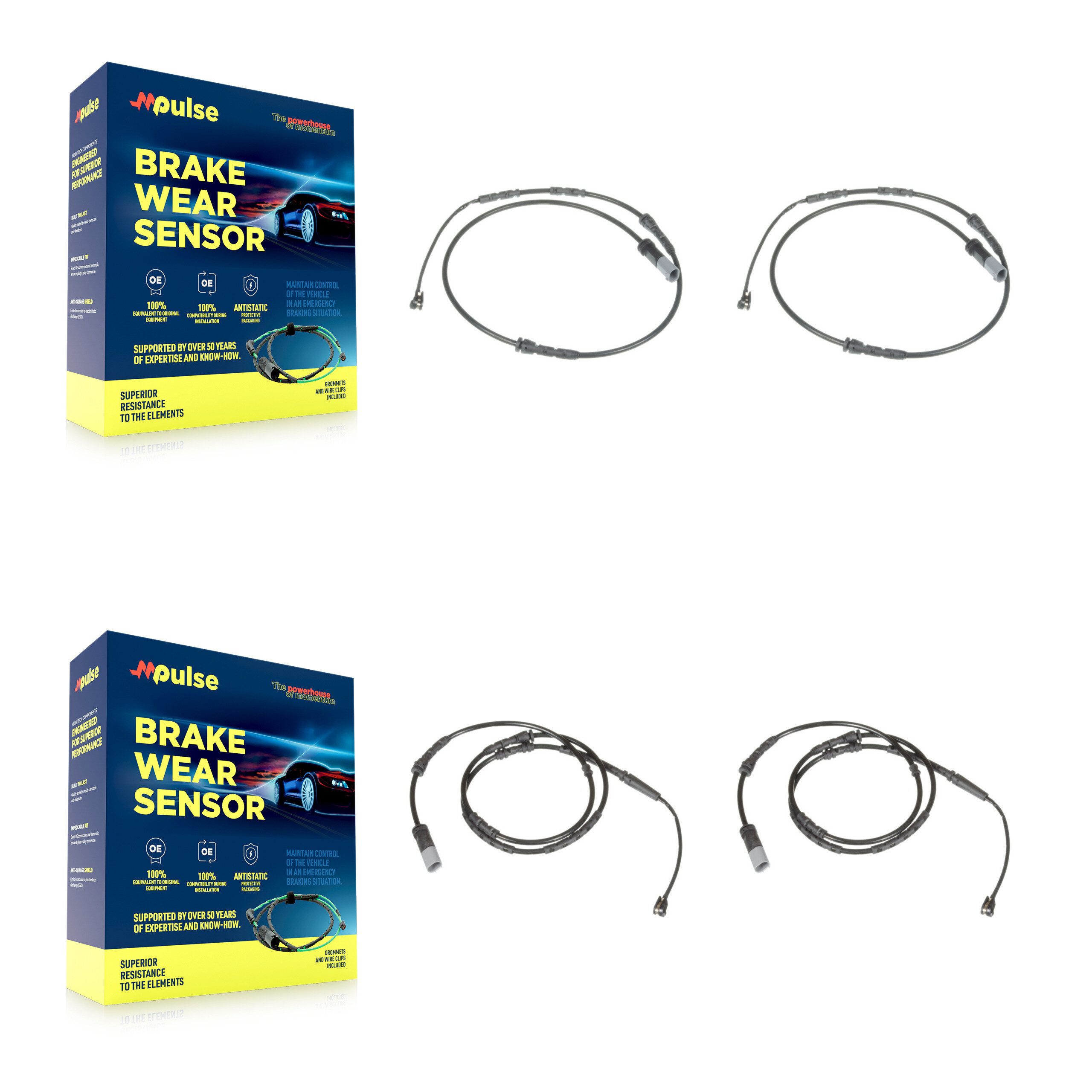 Mpulse - KSE-100176 - Front and Rear Disc Brake Pad Wear Sensor Kits