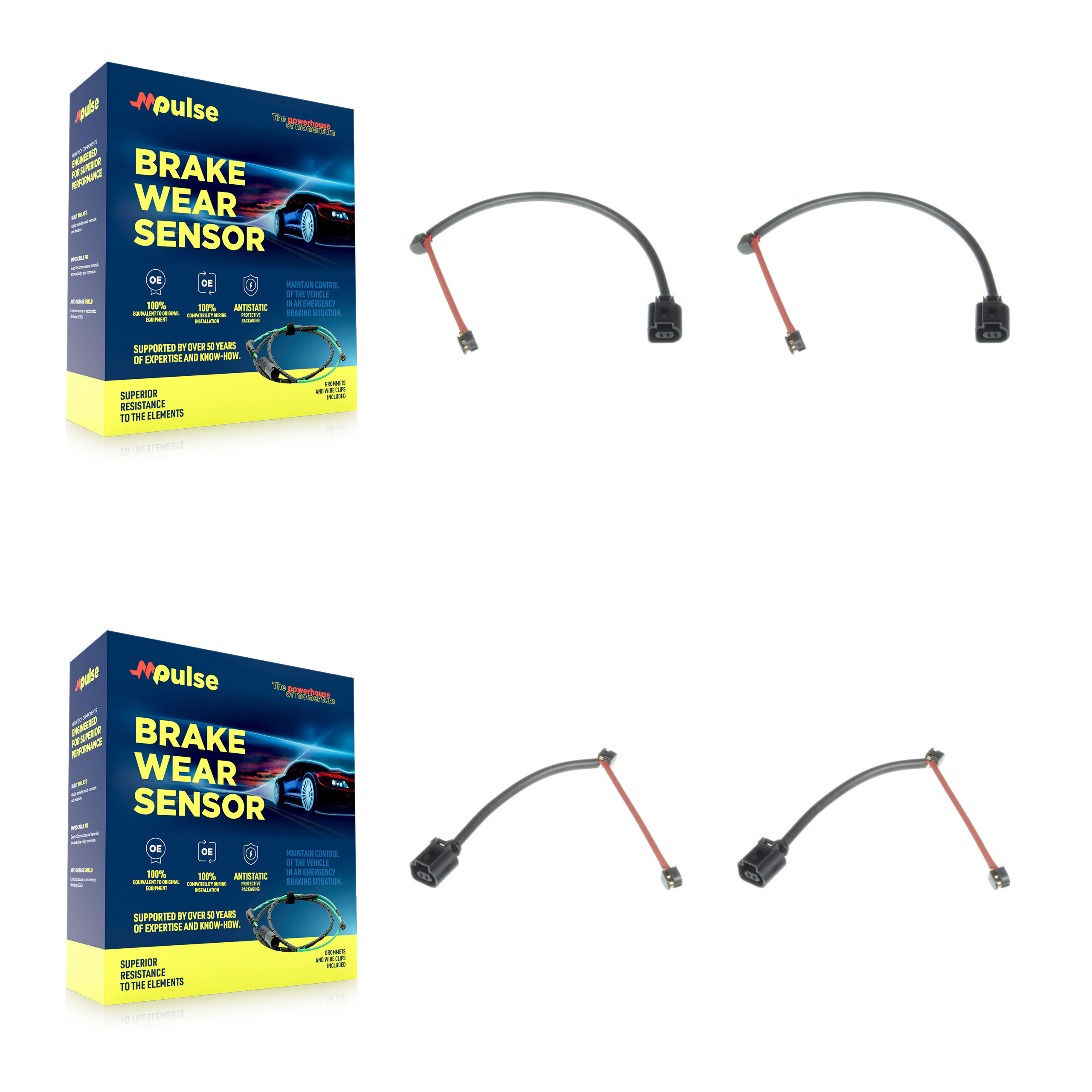 Mpulse - KSE-100182 - Front and Rear Disc Brake Pad Wear Sensor Kits