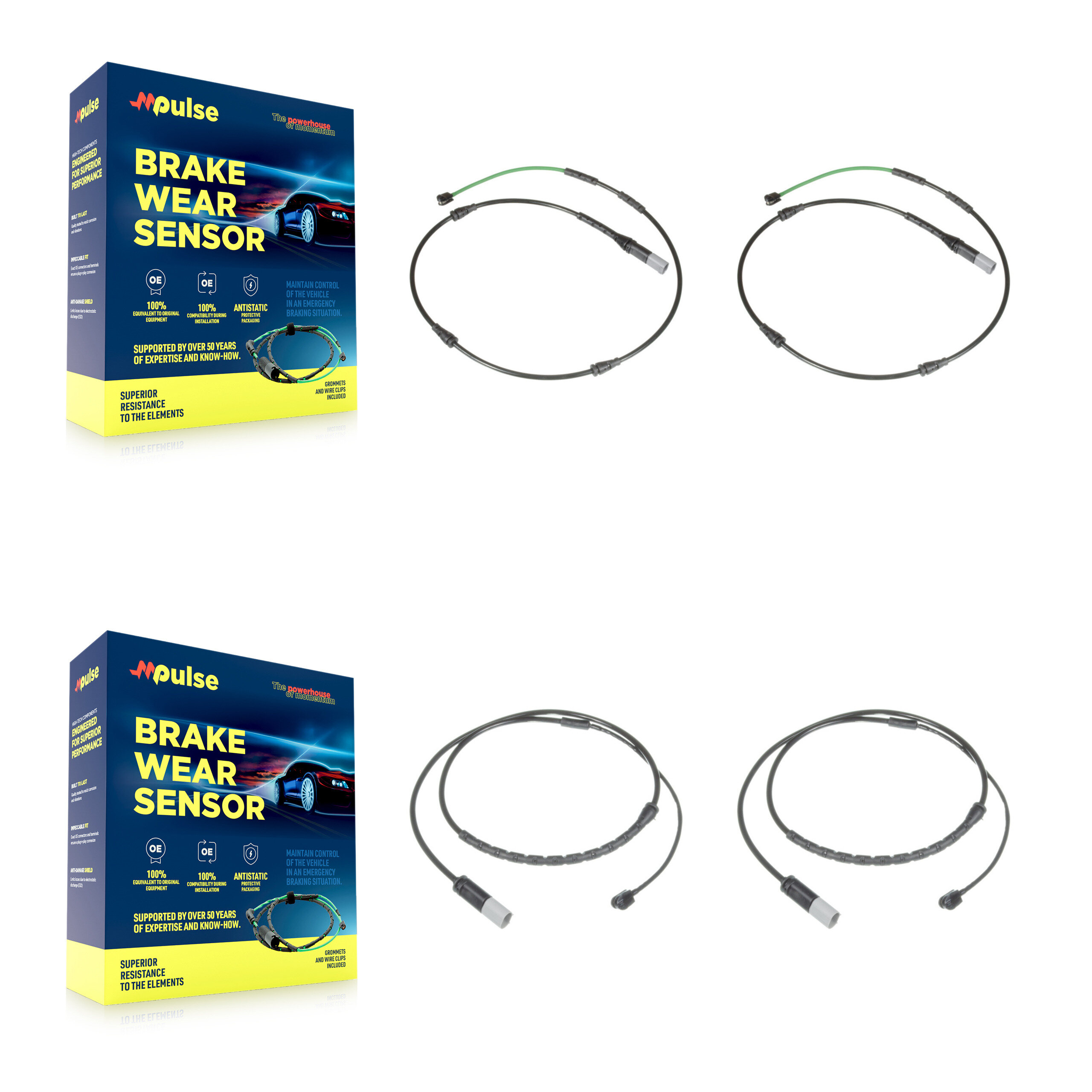 Mpulse - KSE-100190 - Front and Rear Disc Brake Pad Wear Sensor Kits