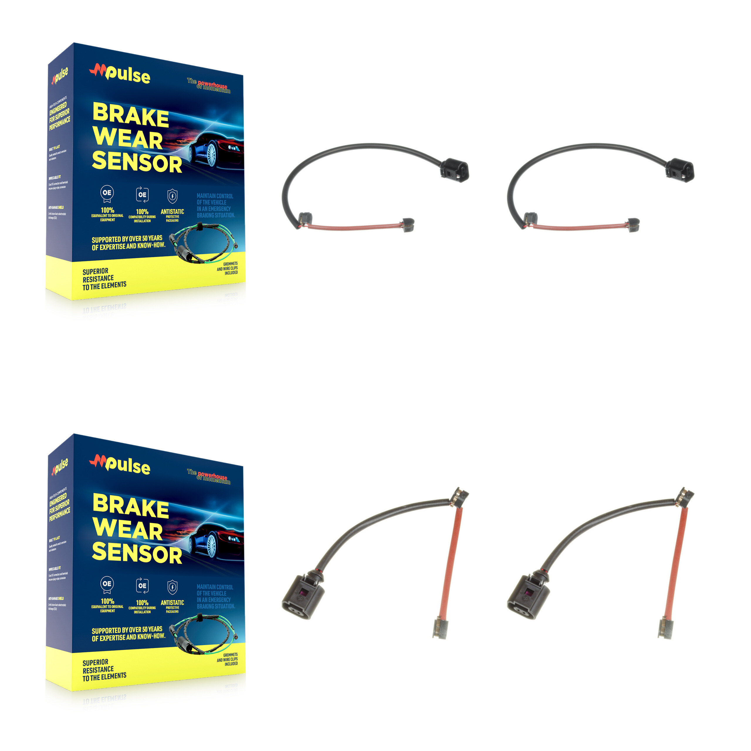 Mpulse - KSE-100237 - Front and Rear Disc Brake Pad Wear Sensor Kits