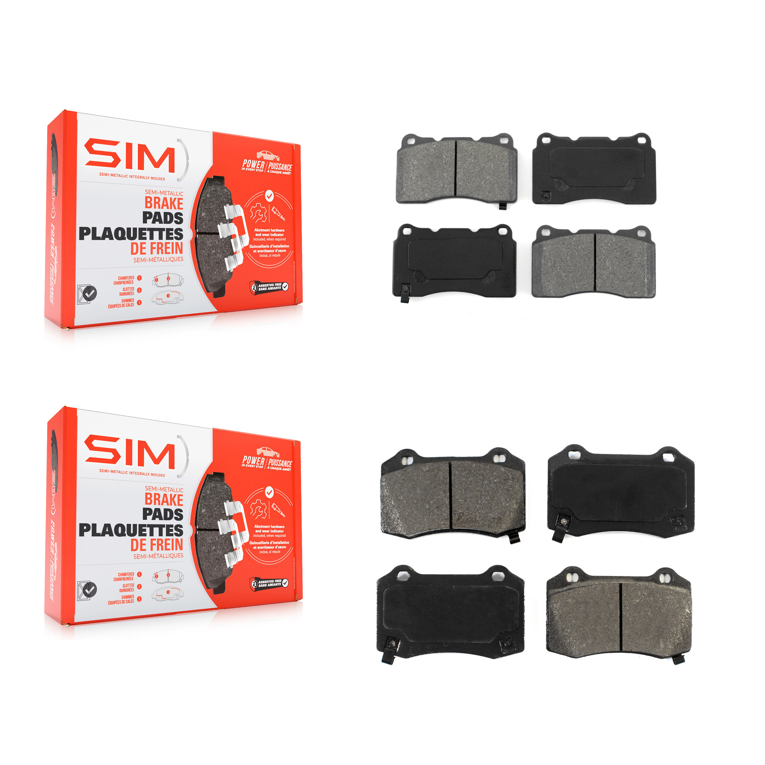 SIM - KSM-100002 - Front and Rear Disc Brake Pad Kits