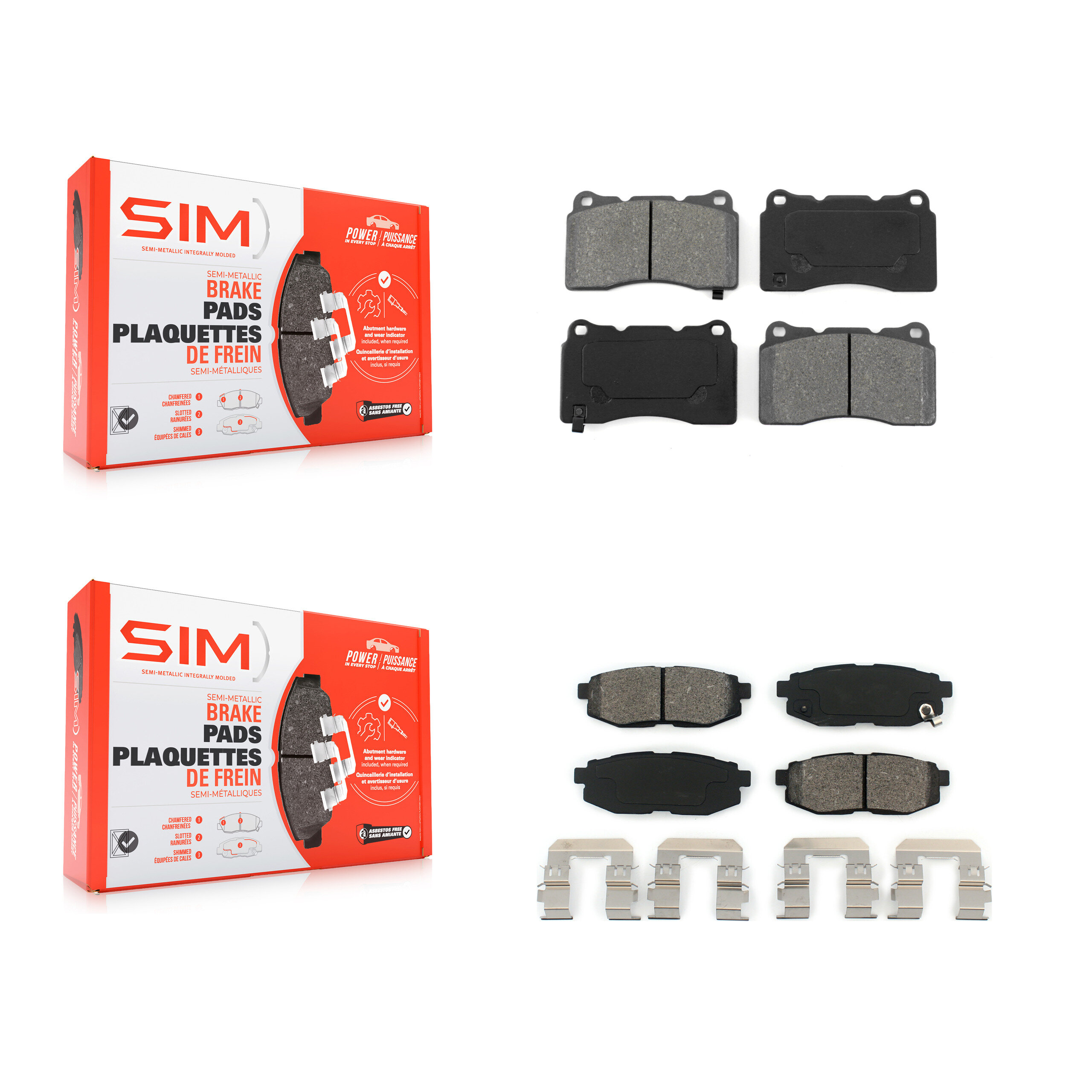 SIM - KSM-100005 - Front and Rear Disc Brake Pad Kits