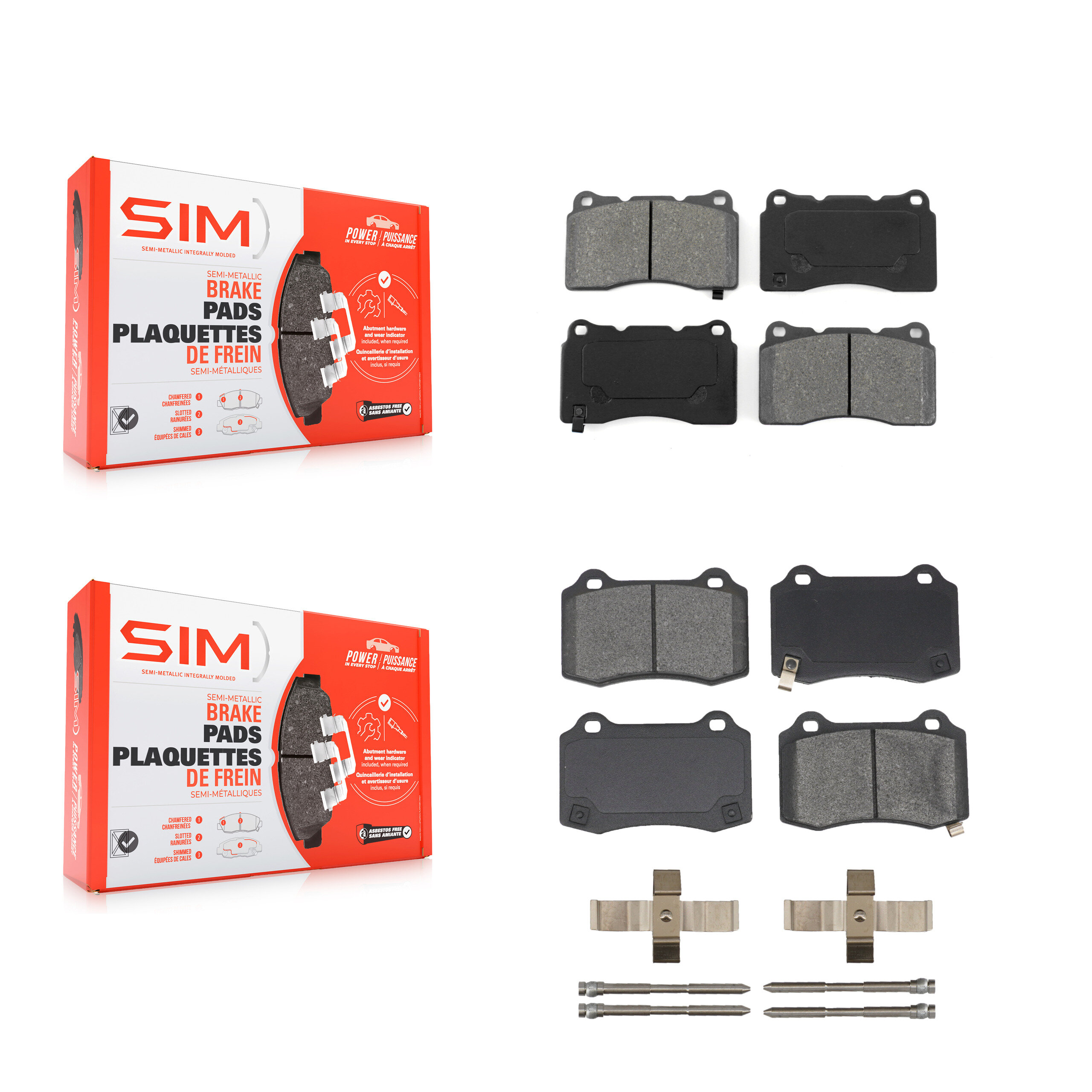 SIM - KSM-100006 - Front and Rear Disc Brake Pad Kits