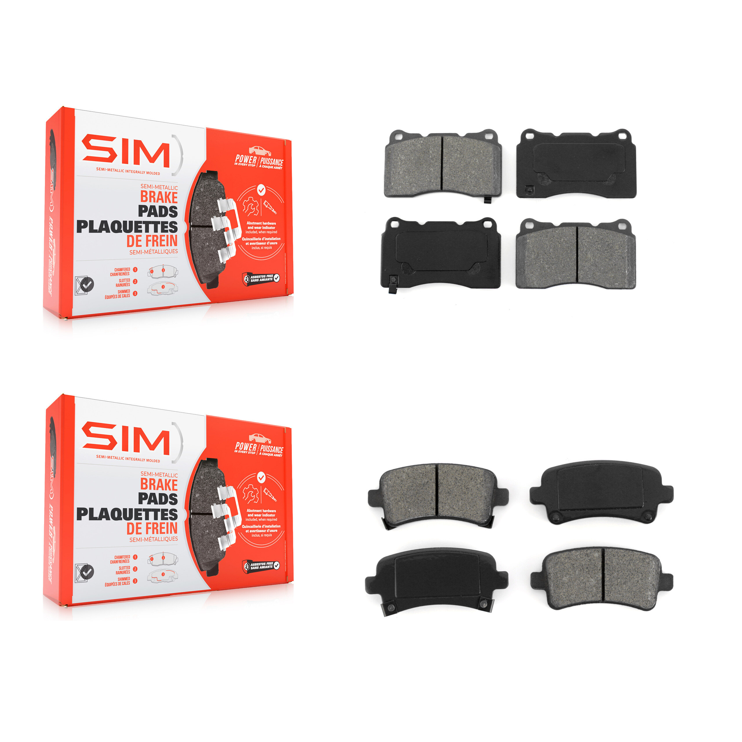 SIM - KSM-100007 - Front and Rear Disc Brake Pad Kits