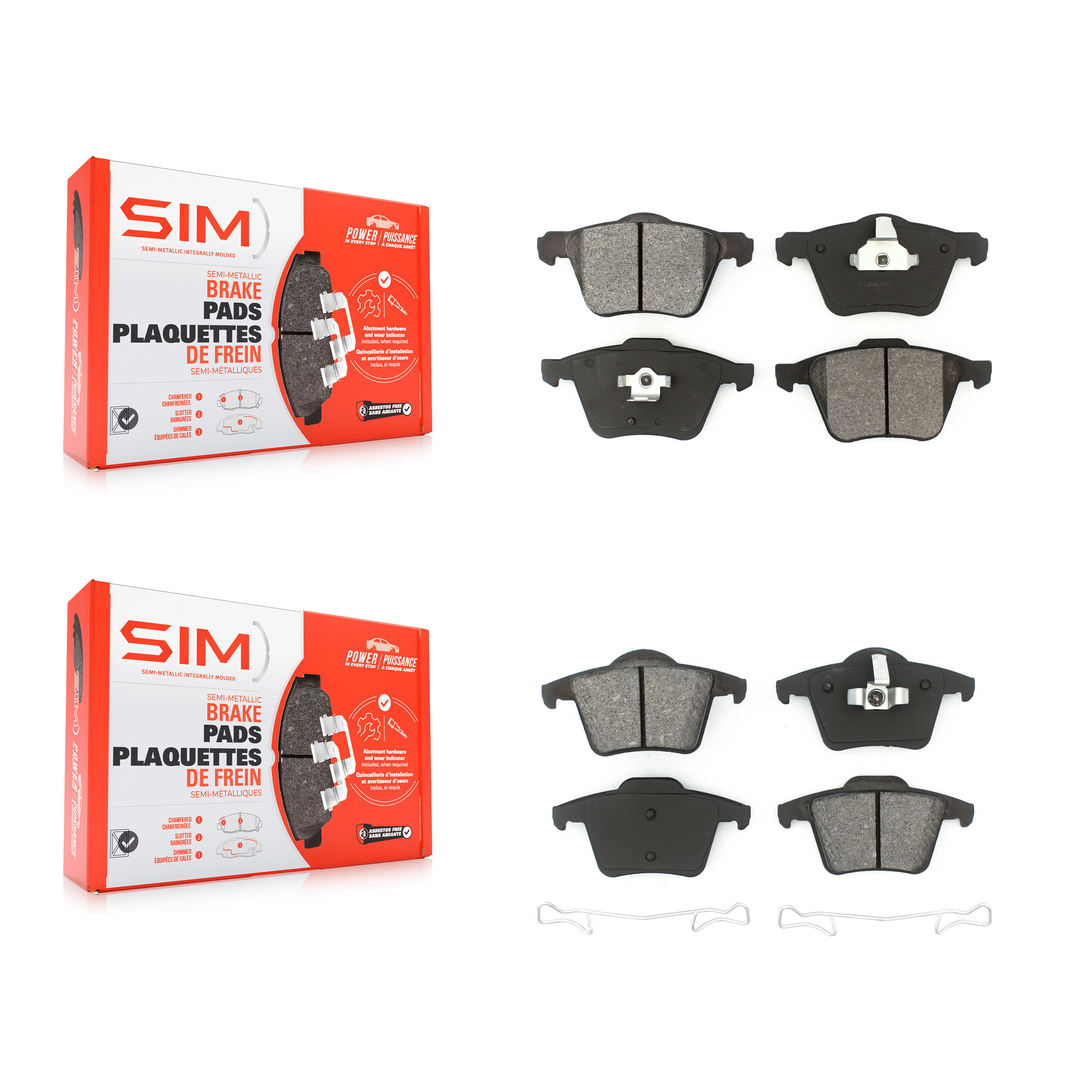 SIM - KSM-100009 - Front and Rear Disc Brake Pad Kits