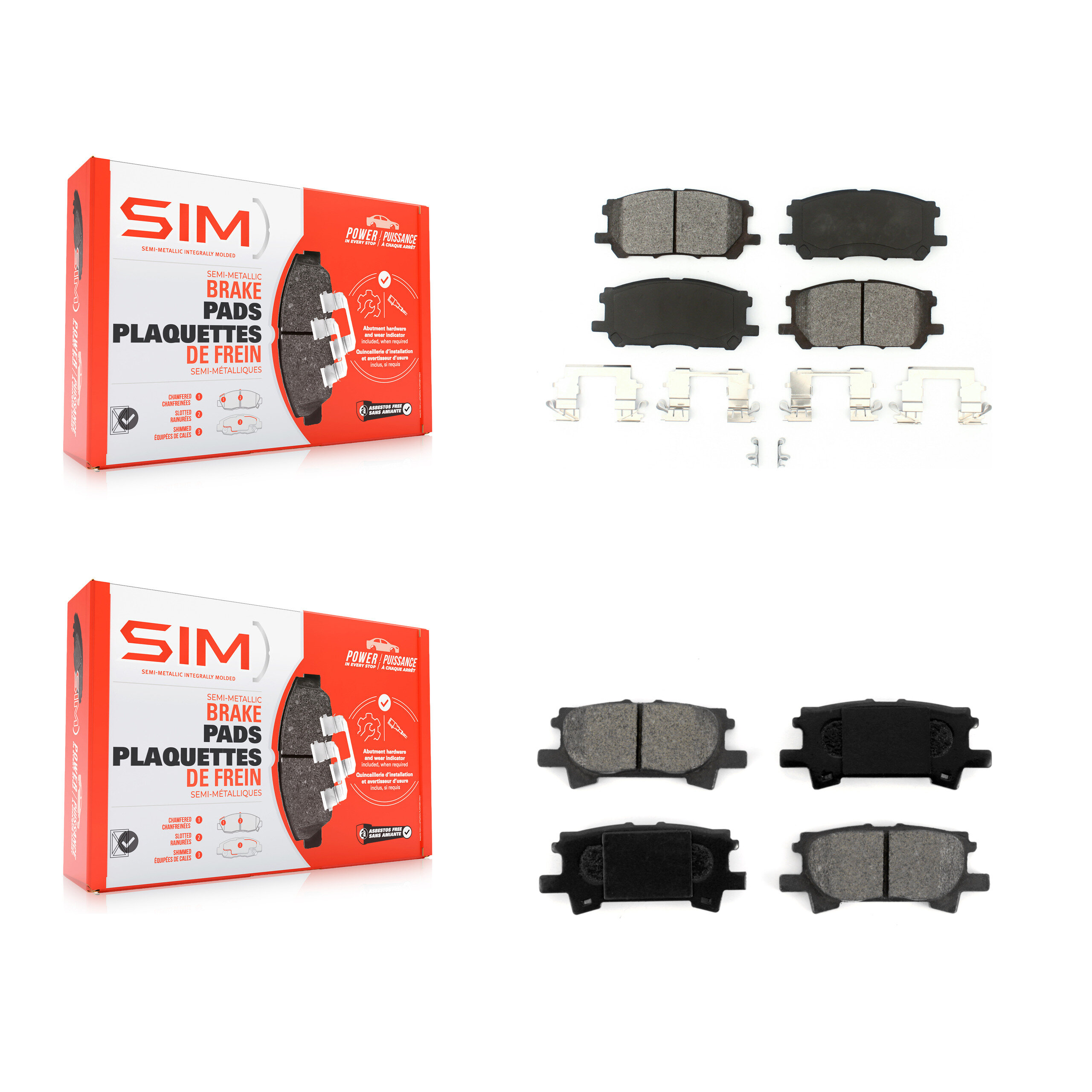 SIM - KSM-100010 - Front and Rear Disc Brake Pad Kits