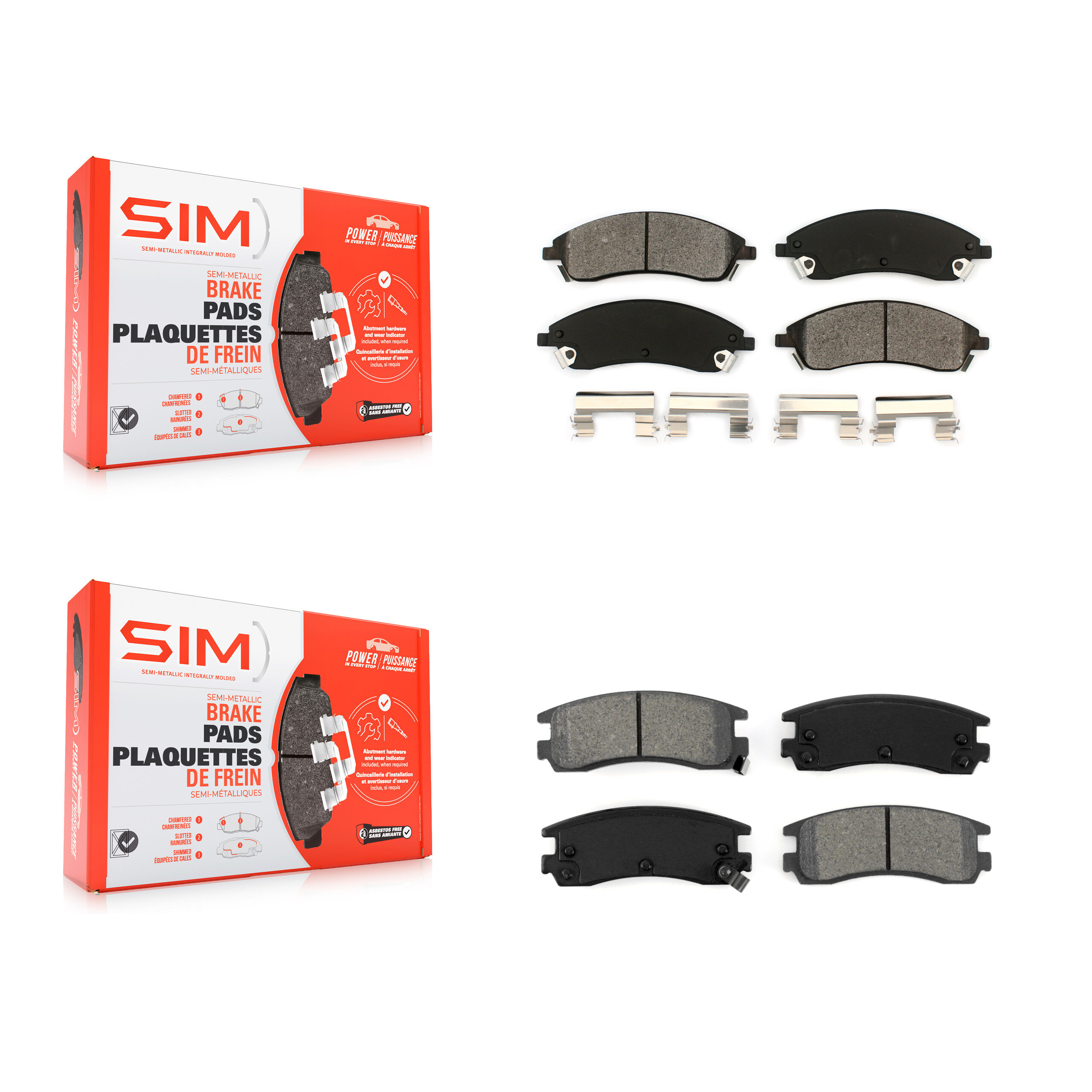 SIM - KSM-100016 - Front and Rear Disc Brake Pad Kits