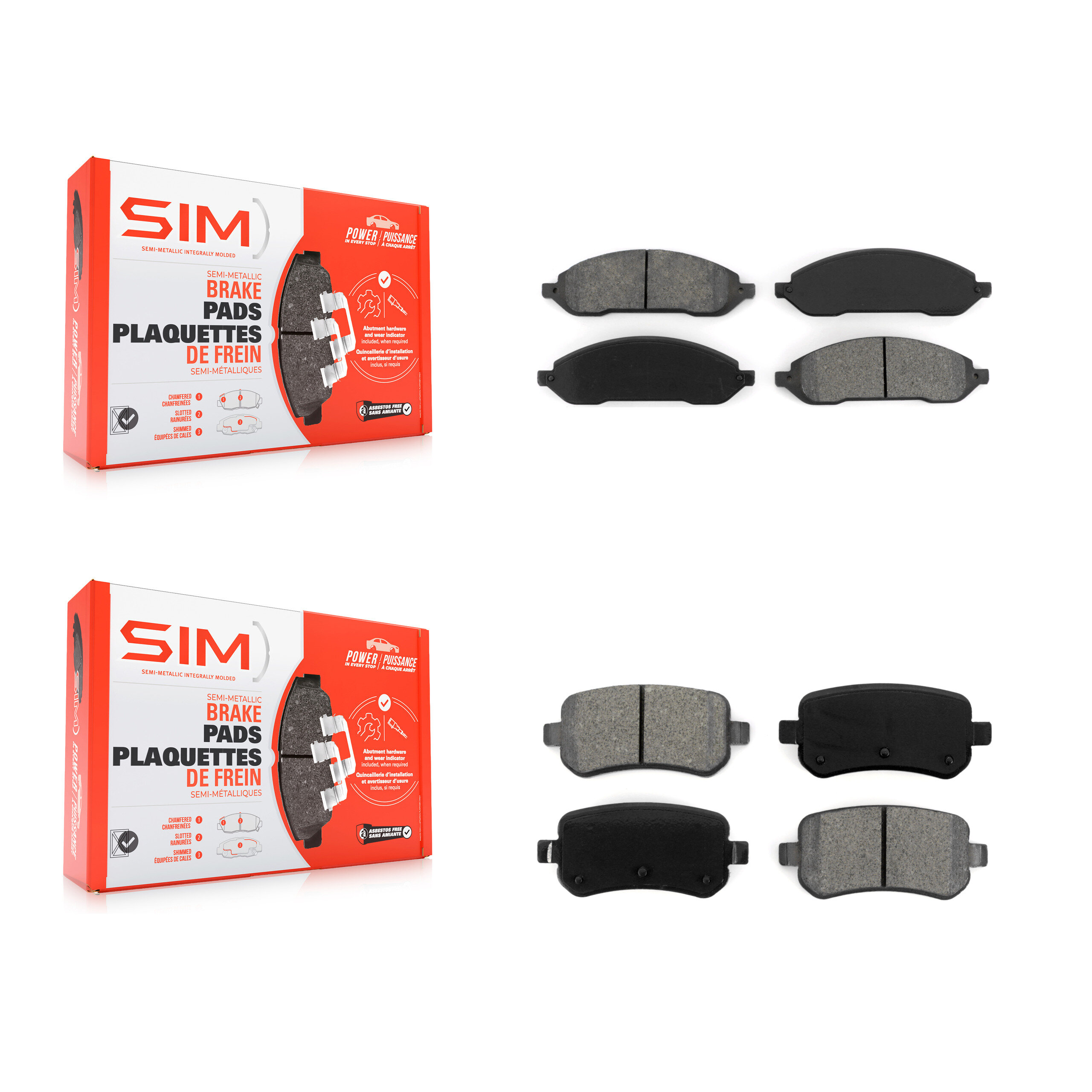 SIM - KSM-100017 - Front and Rear Disc Brake Pad Kits