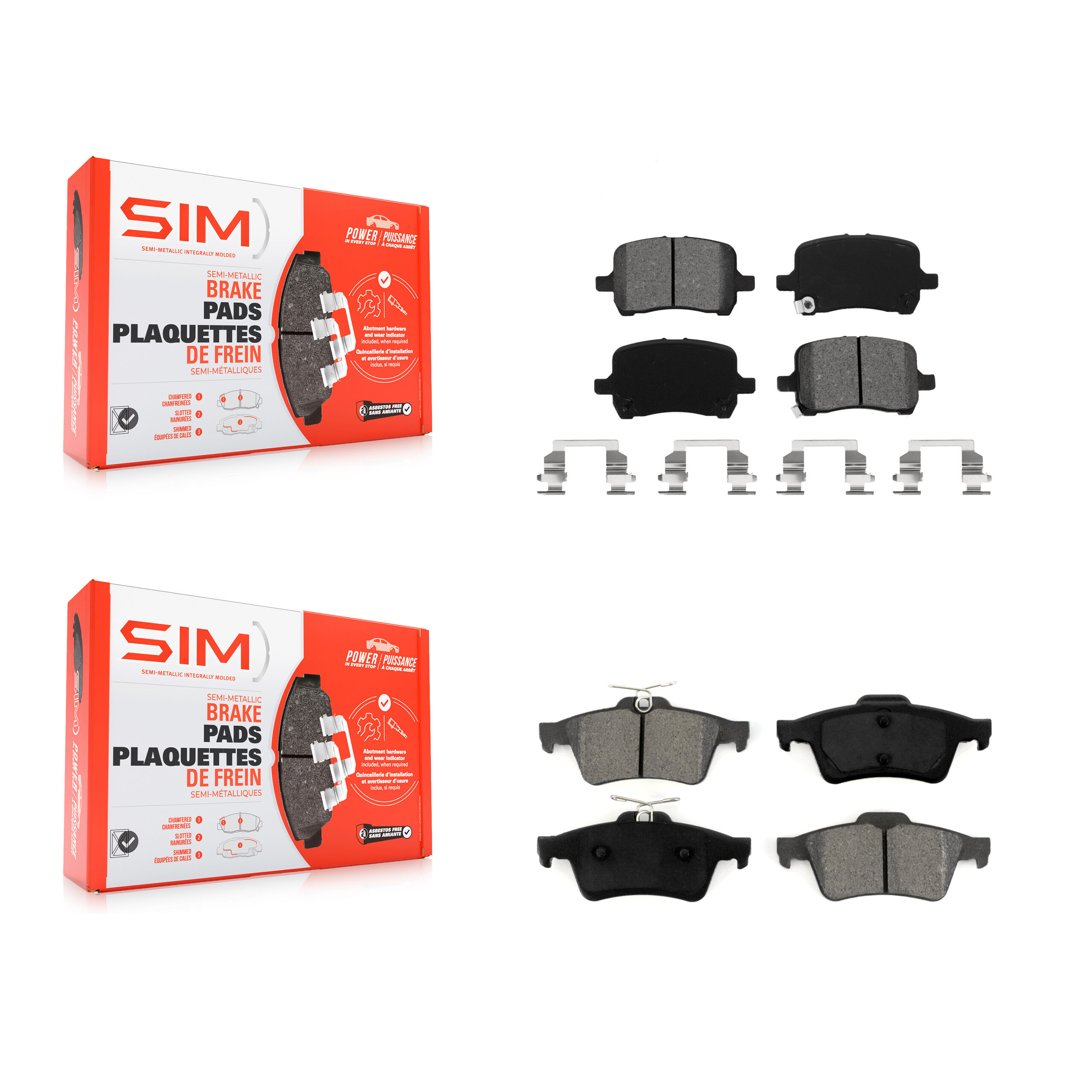 SIM - KSM-100019 - Front and Rear Disc Brake Pad Kits