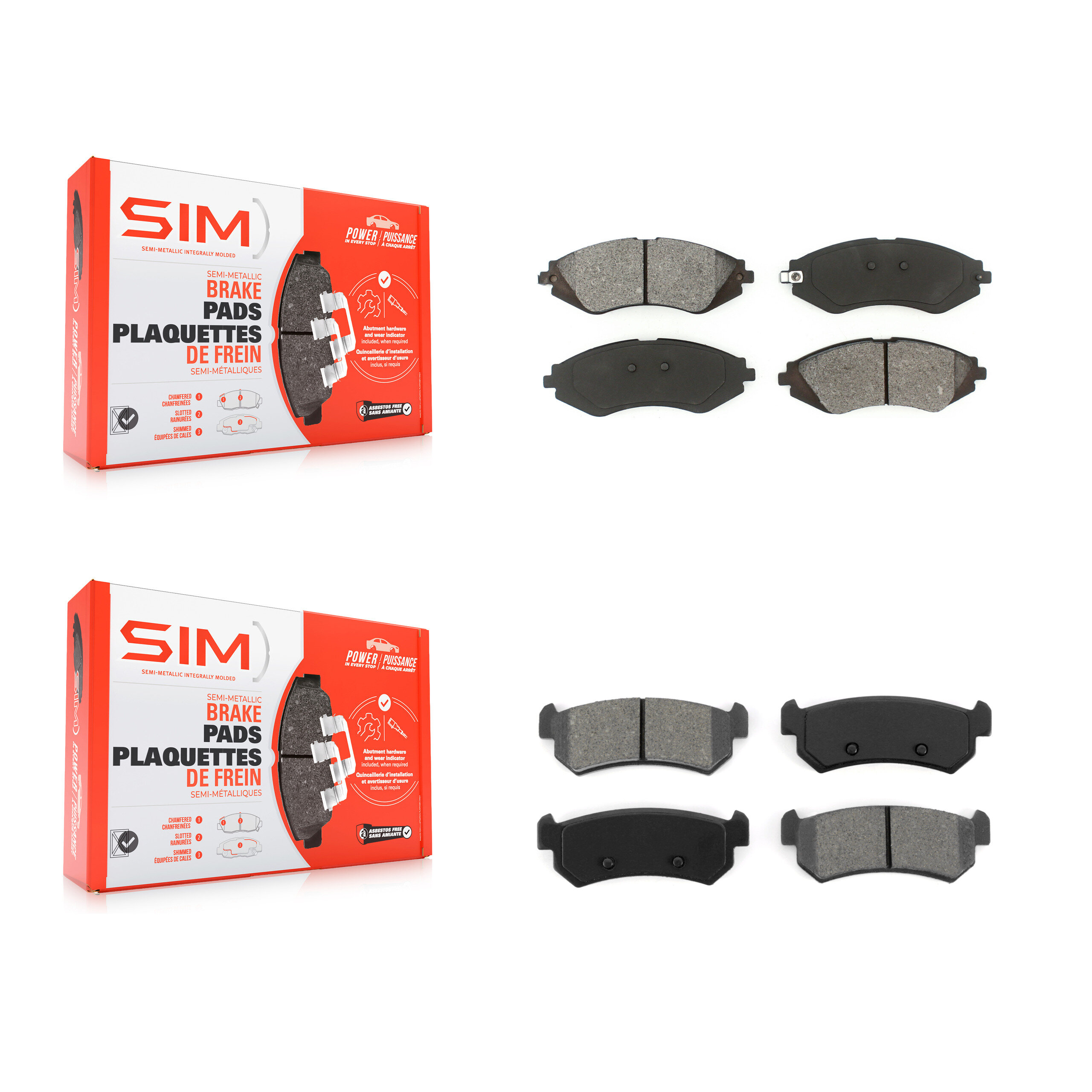 SIM - KSM-100021 - Front and Rear Disc Brake Pad Kits