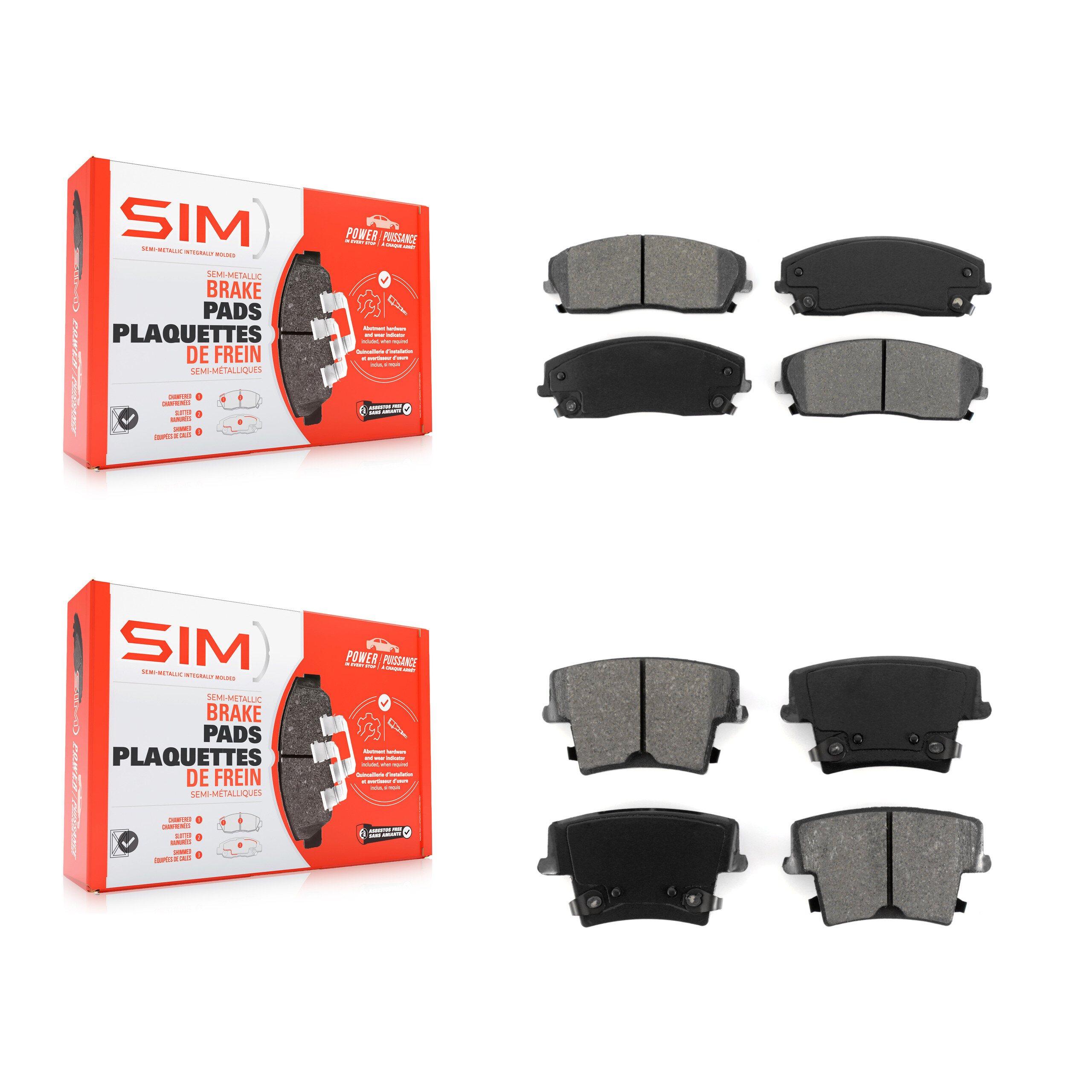 SIM - KSM-100028 - Front and Rear Disc Brake Pad Kits