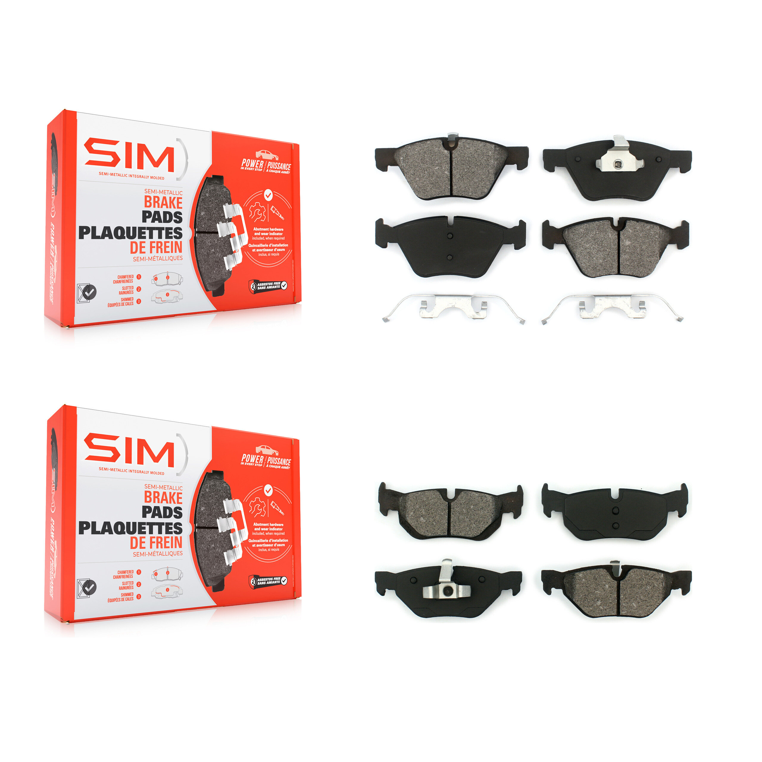 SIM - KSM-100033 - Front and Rear Disc Brake Pad Kits